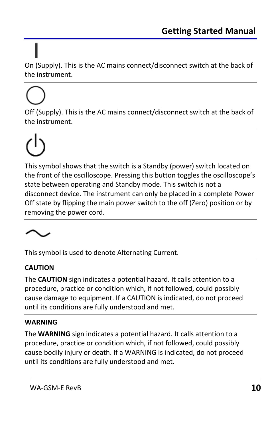 Getting started manual | Teledyne LeCroy WaveAce User Manual | Page 10 / 106