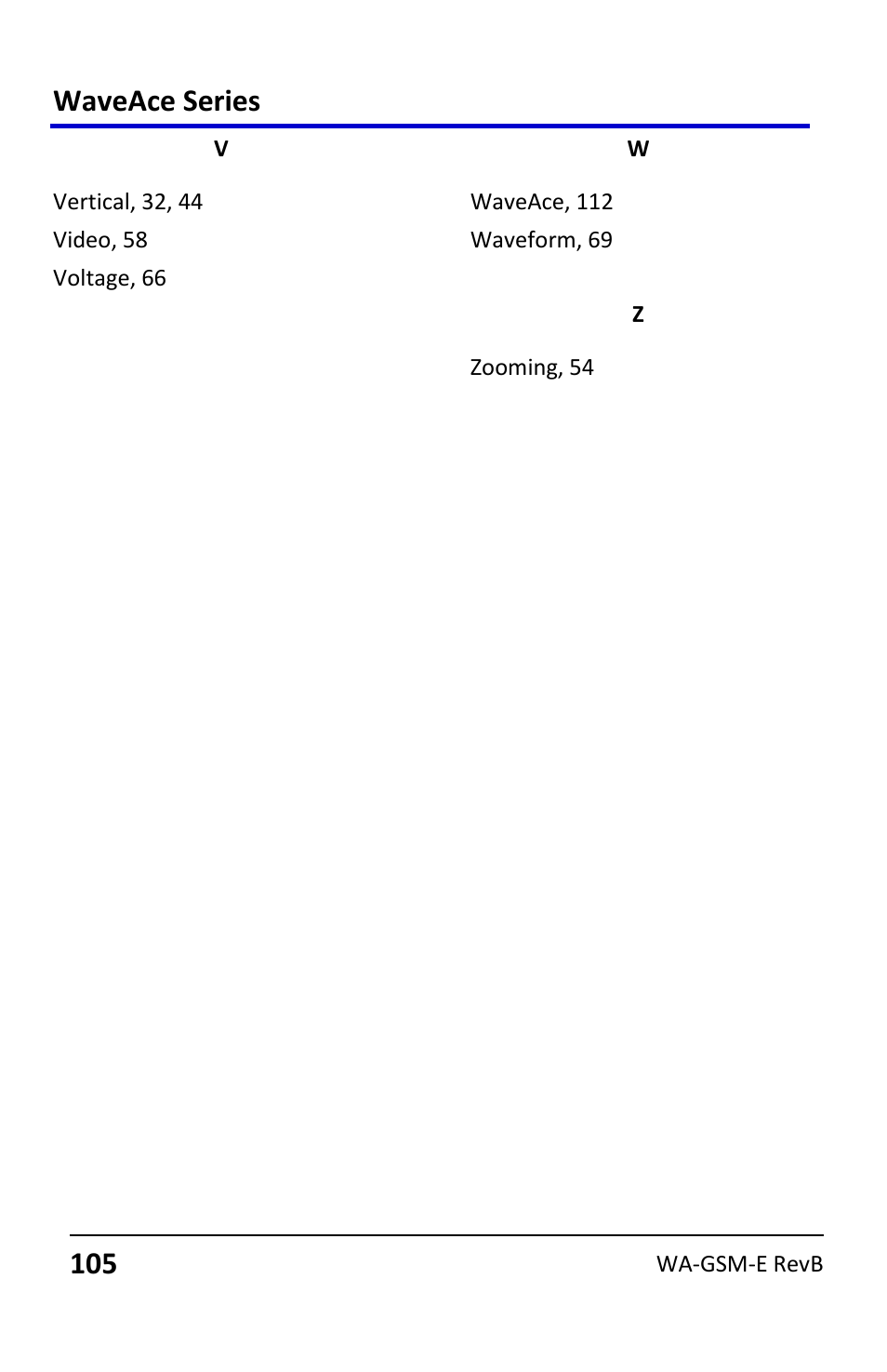 Waveace series | Teledyne LeCroy WaveAce User Manual | Page 105 / 106