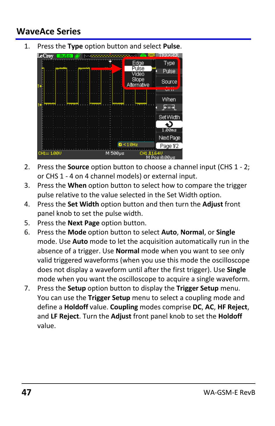 Waveace series | Teledyne LeCroy WaveAce User Manual | Page 47 / 106