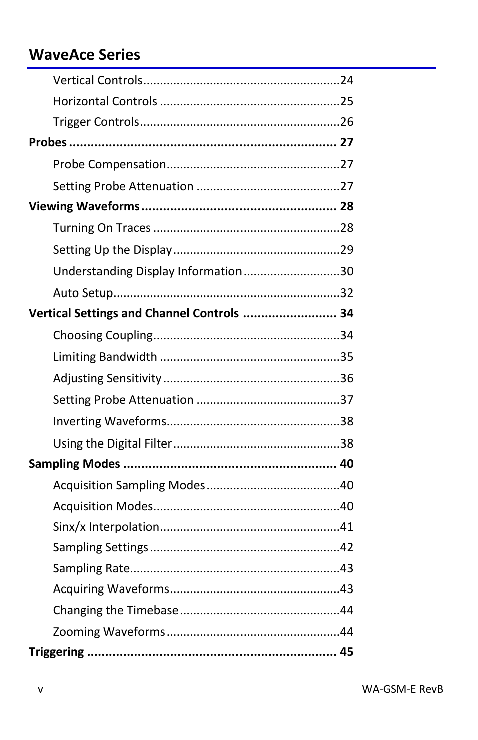 Waveace series | Teledyne LeCroy WaveAce User Manual | Page 5 / 106