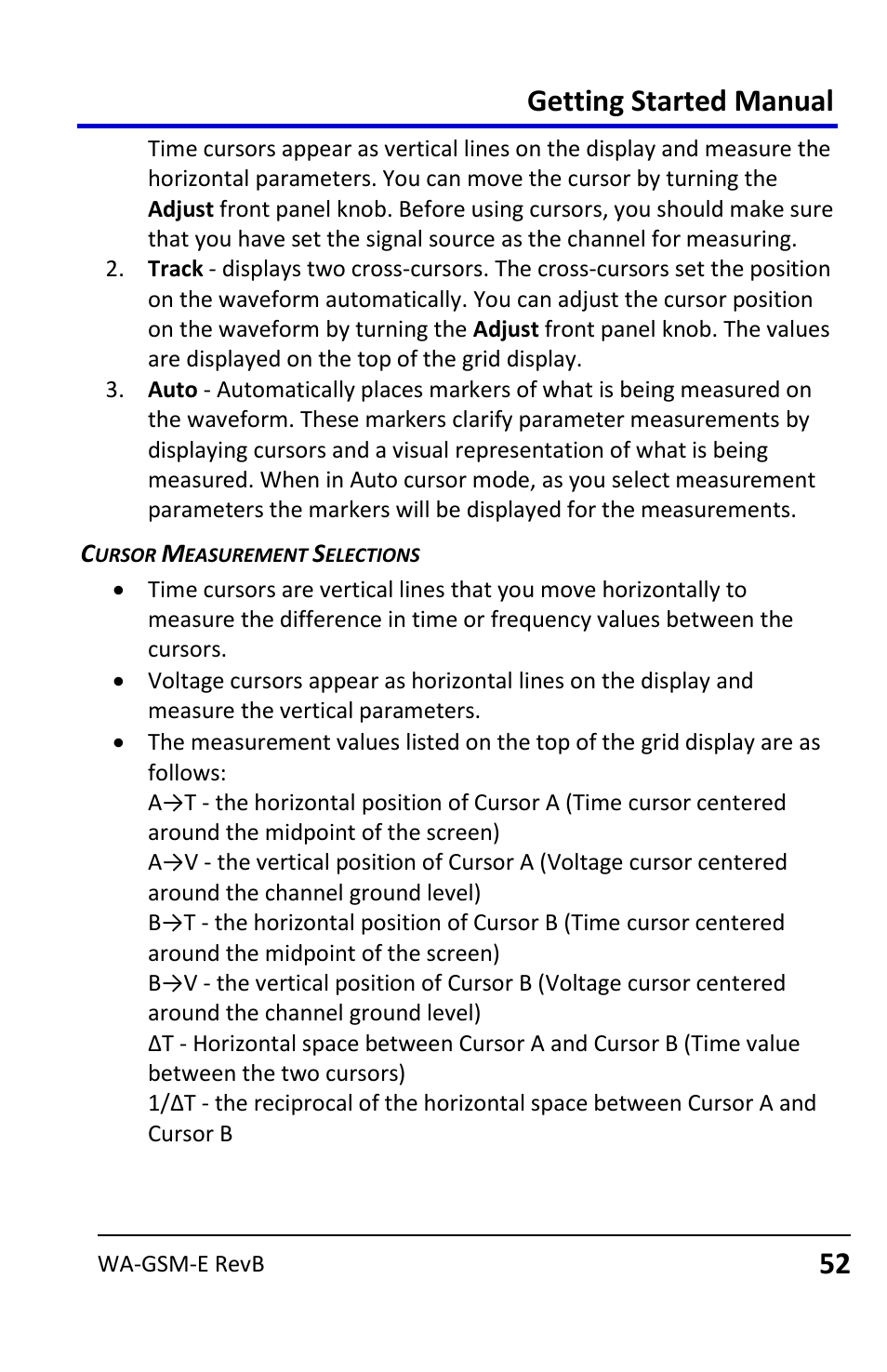 Getting started manual | Teledyne LeCroy WaveAce User Manual | Page 52 / 106