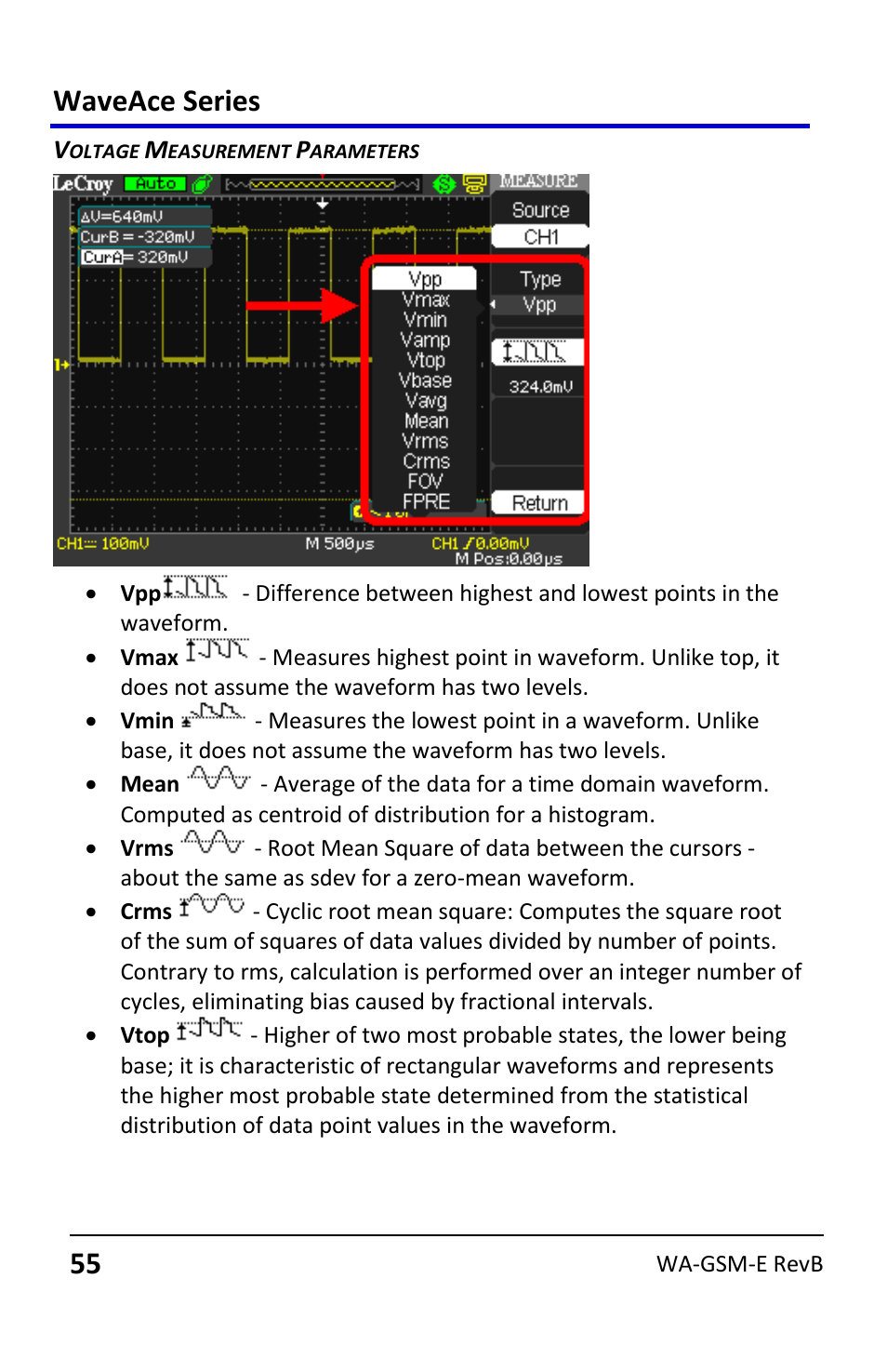 Waveace series | Teledyne LeCroy WaveAce User Manual | Page 55 / 106