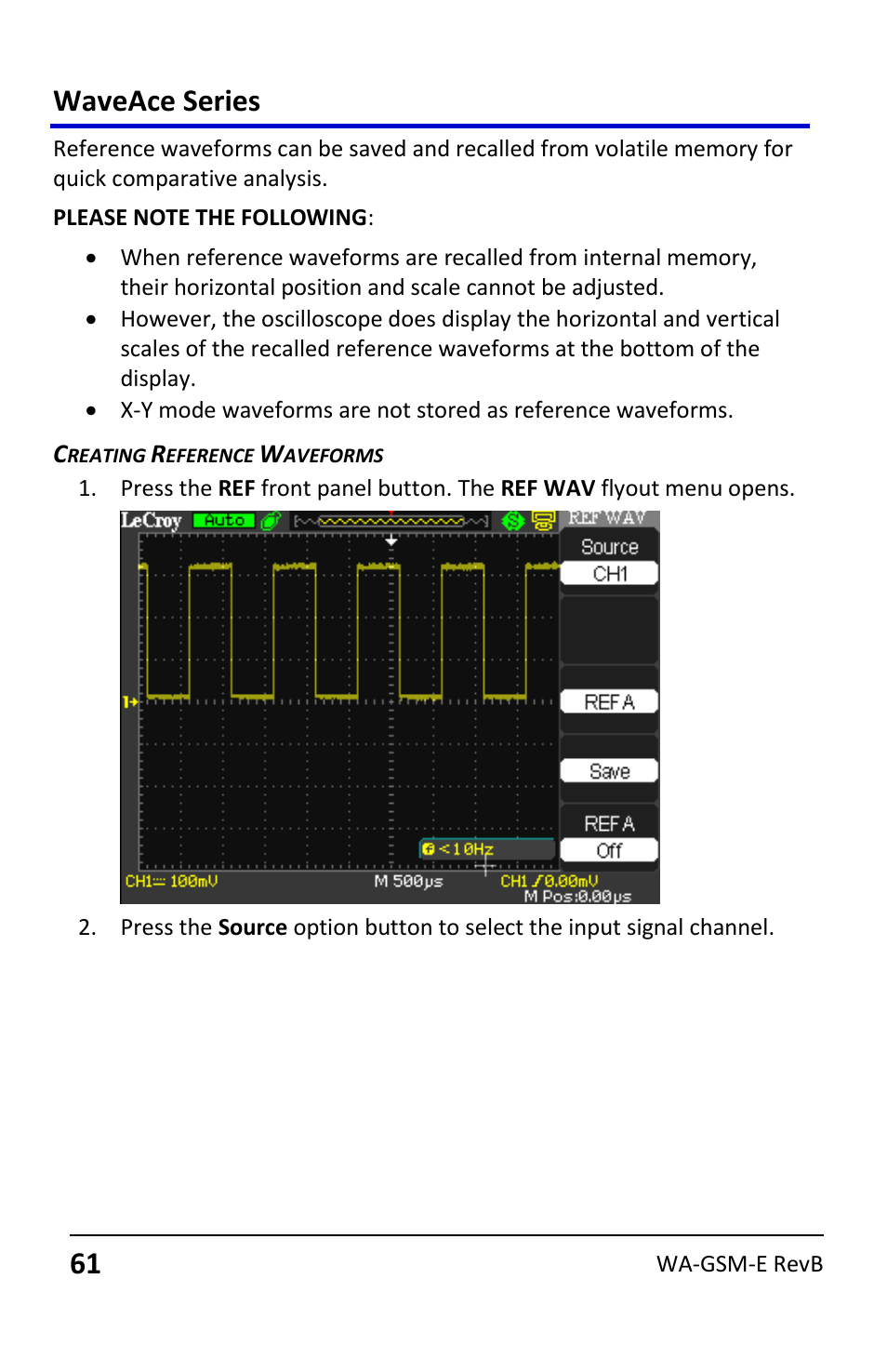 Waveace series | Teledyne LeCroy WaveAce User Manual | Page 61 / 106