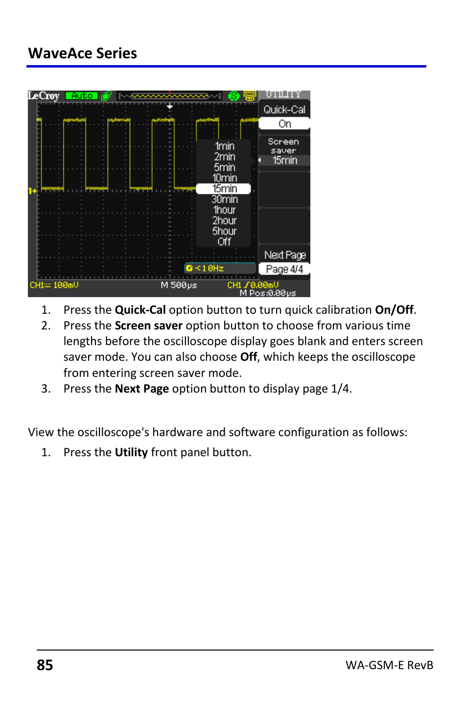 System status, Waveace series | Teledyne LeCroy WaveAce User Manual | Page 85 / 106