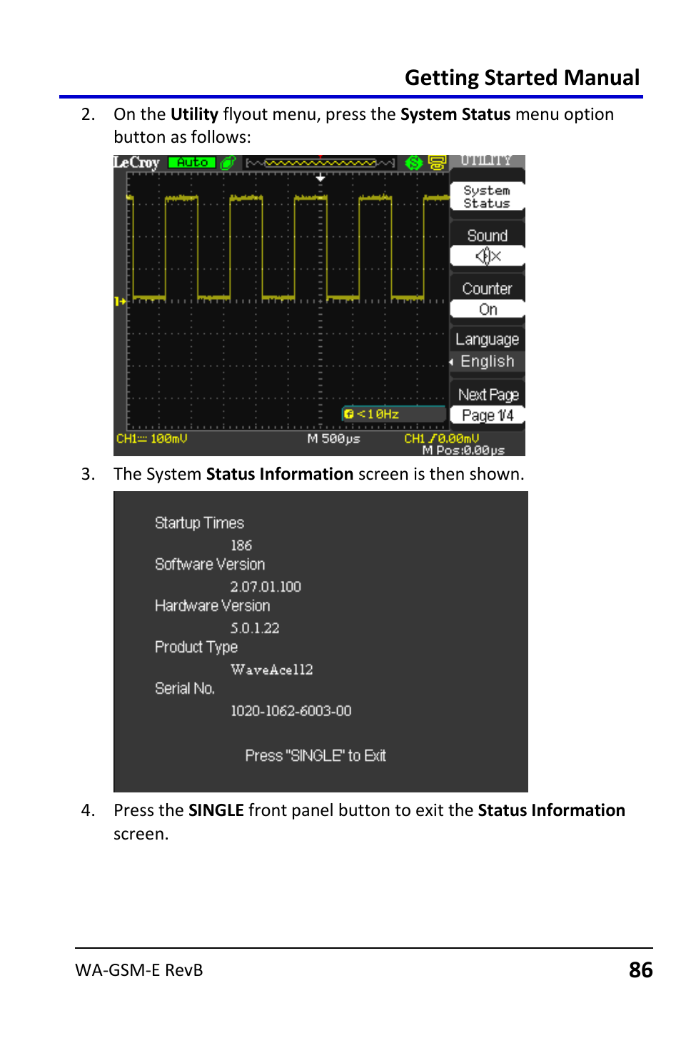 Getting started manual | Teledyne LeCroy WaveAce User Manual | Page 86 / 106