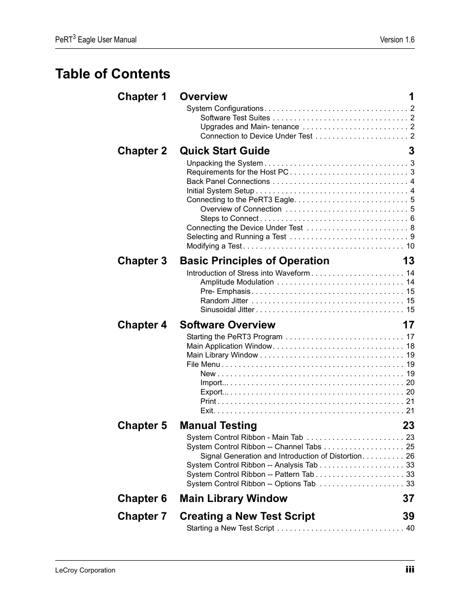 Teledyne LeCroy PeRT3 Eagle Systems User Manual | Page 3 / 84
