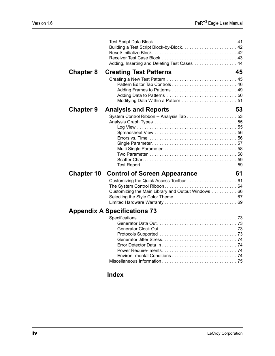 Teledyne LeCroy PeRT3 Eagle Systems User Manual | Page 4 / 84