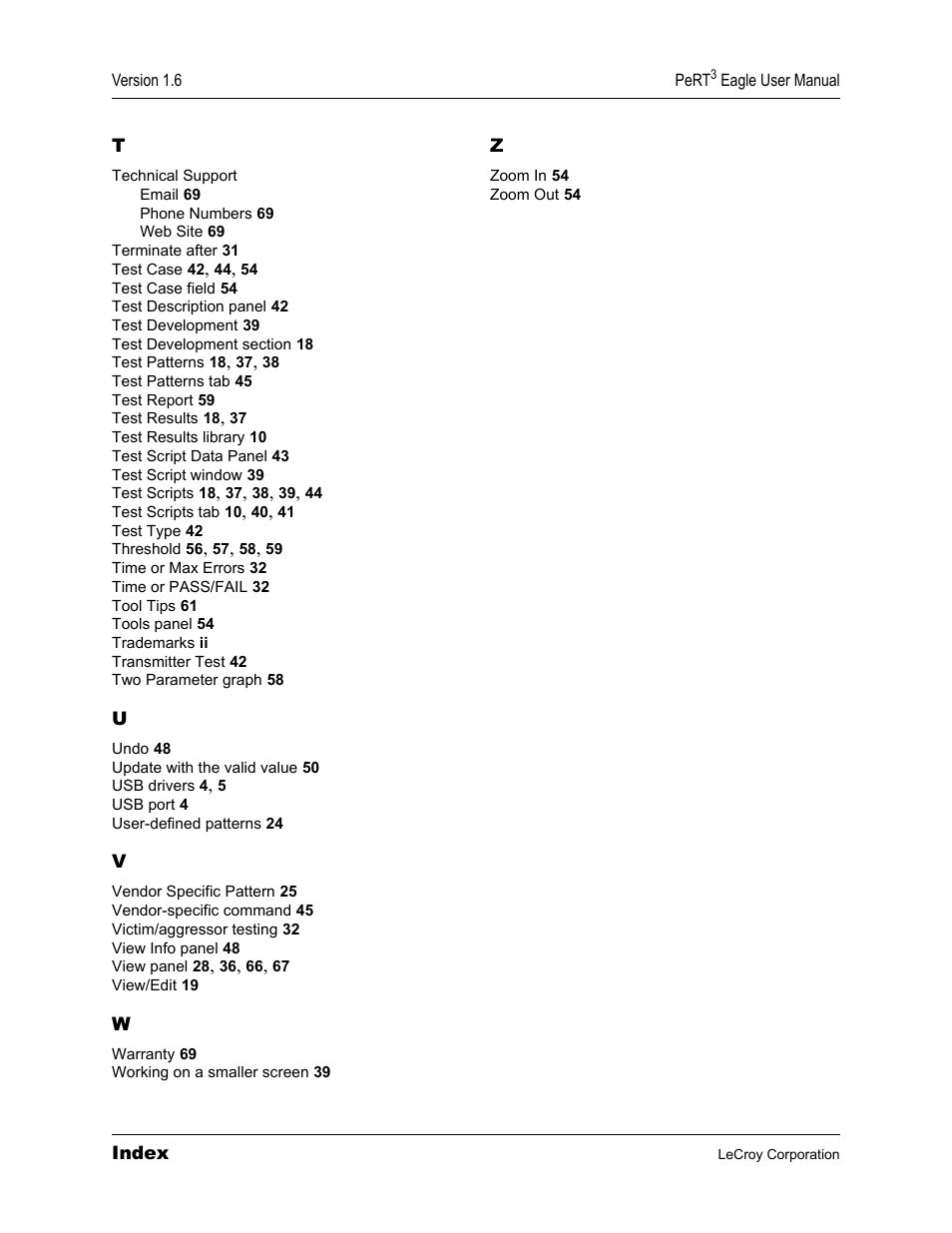 Teledyne LeCroy PeRT3 Eagle Systems User Manual | Page 84 / 84