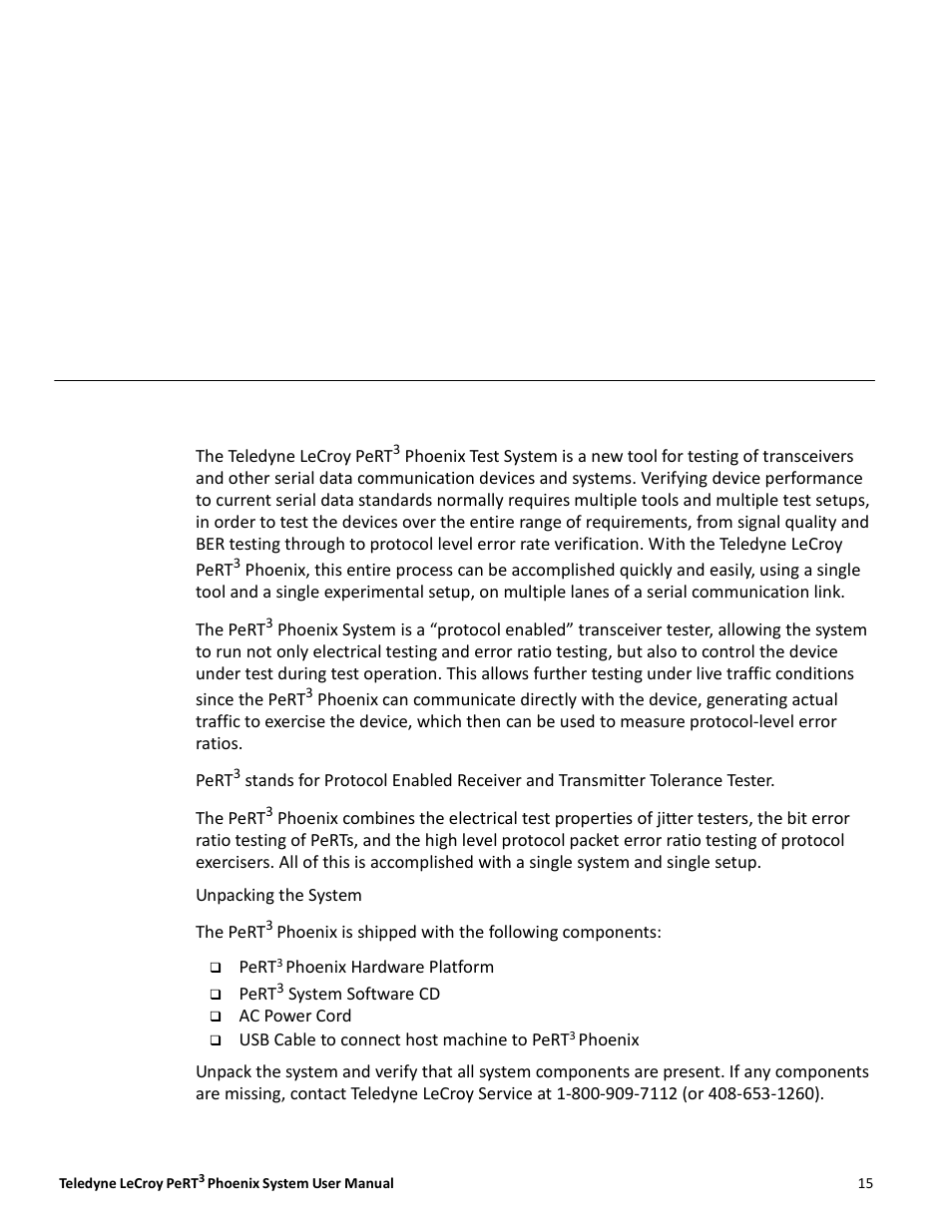 Chapter 3, Quick start guide, Introduction | Teledyne LeCroy PeRT3 Phoenix System User Manual | Page 17 / 122