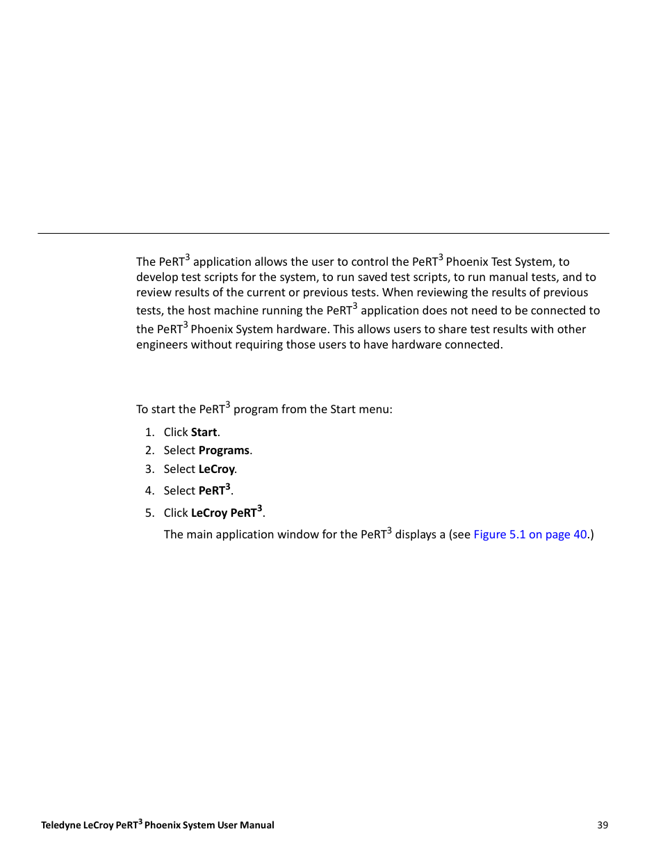 Chapter 5, Software overview | Teledyne LeCroy PeRT3 Phoenix System User Manual | Page 41 / 122