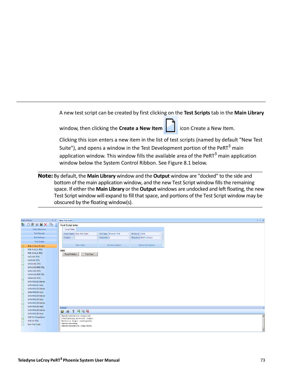 Chapter 8, Creating a new test script | Teledyne LeCroy PeRT3 Phoenix System User Manual | Page 75 / 122