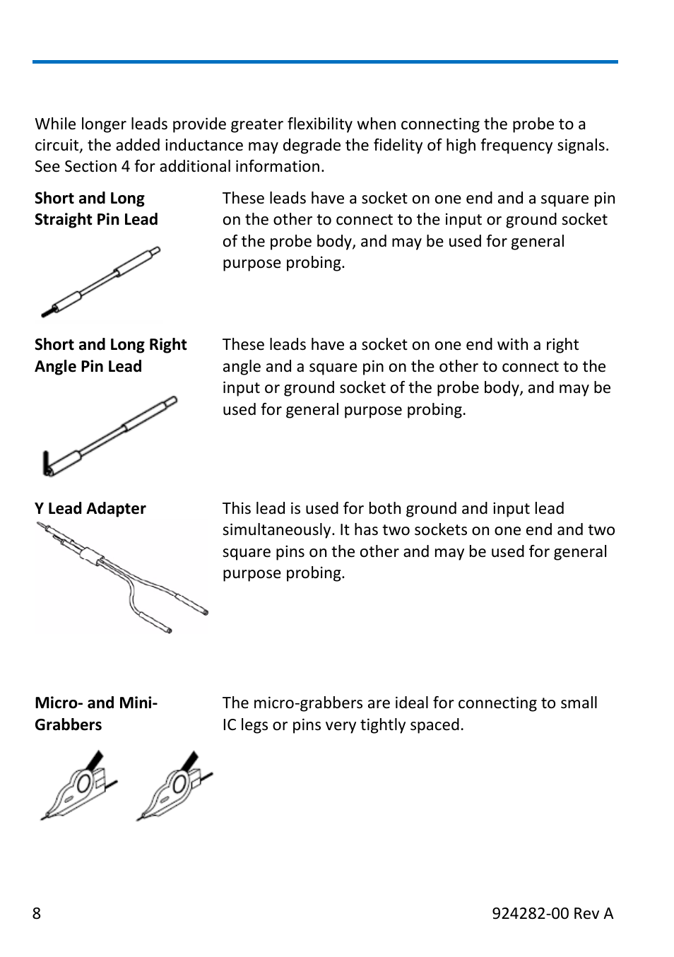 Leads, Grabbers | Teledyne LeCroy ZS2500 User Manual | Page 14 / 36