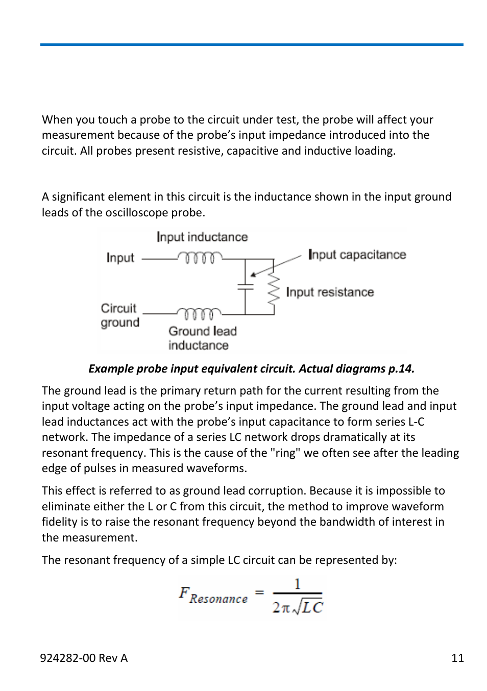 High frequency measurements, Probe input loading, Inductive loading (lead length) | Teledyne LeCroy ZS2500 User Manual | Page 17 / 36