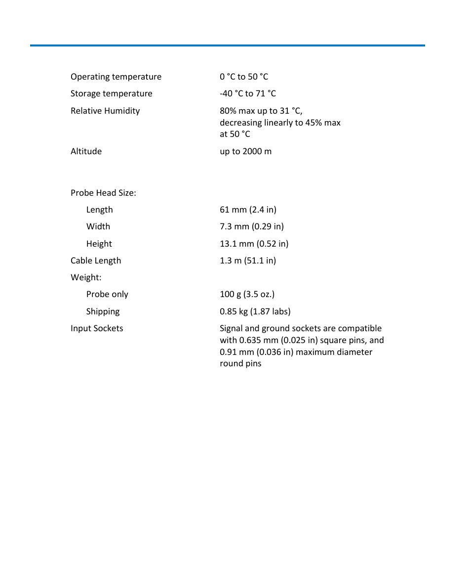 Environmental characteristics, Physical characteristics | Teledyne LeCroy HFP1000 User Manual | Page 12 / 46
