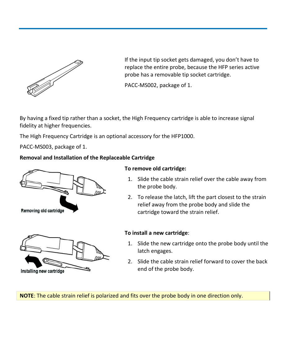 Cartridges | Teledyne LeCroy HFP1000 User Manual | Page 20 / 46