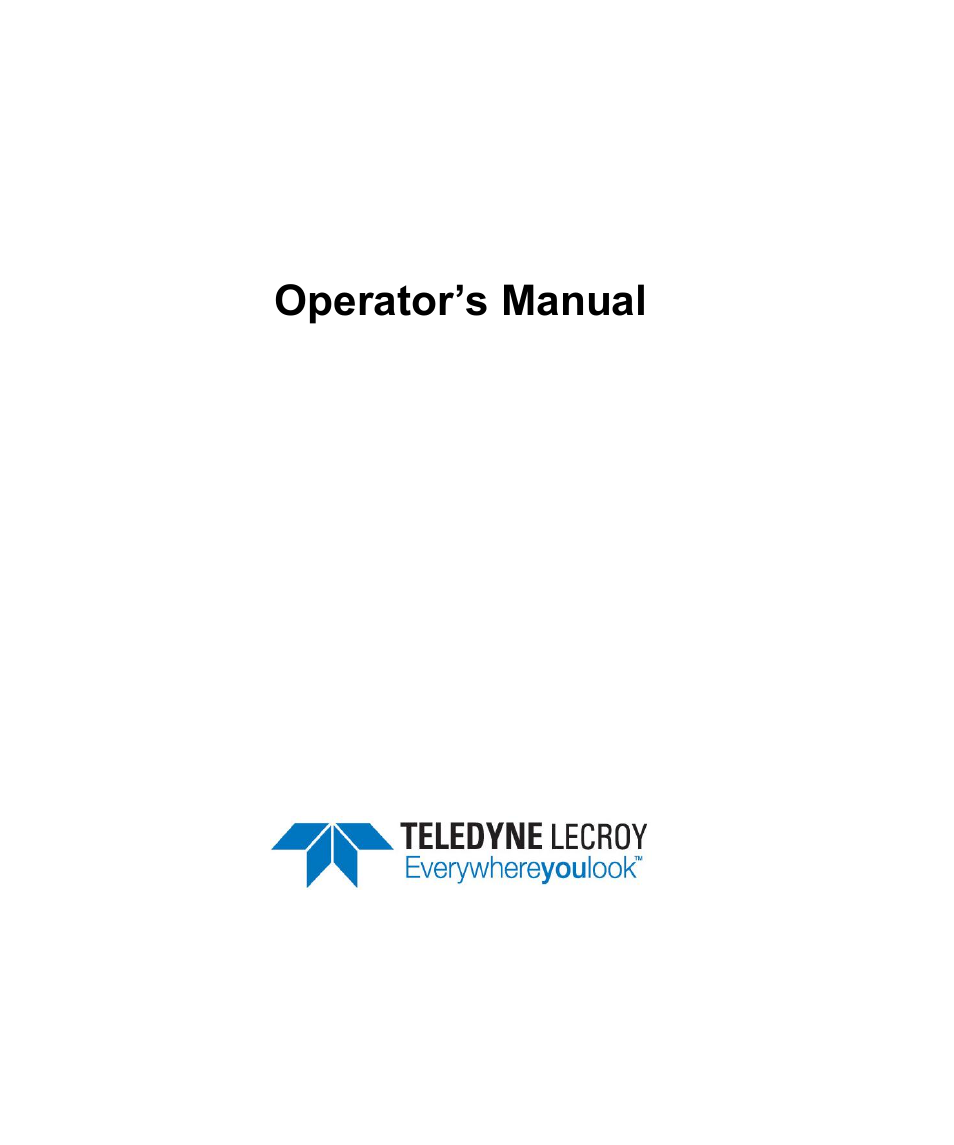 Operator’s manual, Hfp1000 high frequency probe | Teledyne LeCroy HFP1000 User Manual | Page 3 / 46
