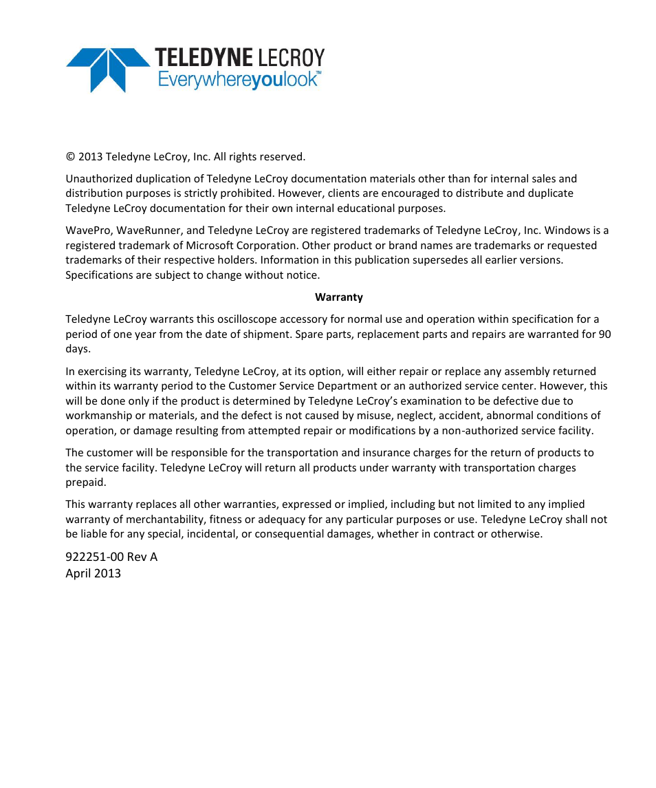 Teledyne LeCroy HFP1000 User Manual | Page 4 / 46