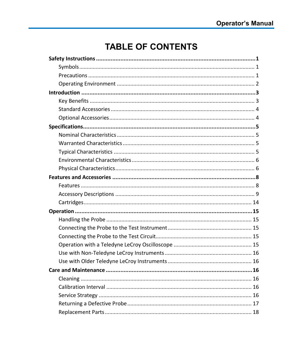 Teledyne LeCroy HFP1000 User Manual | Page 5 / 46