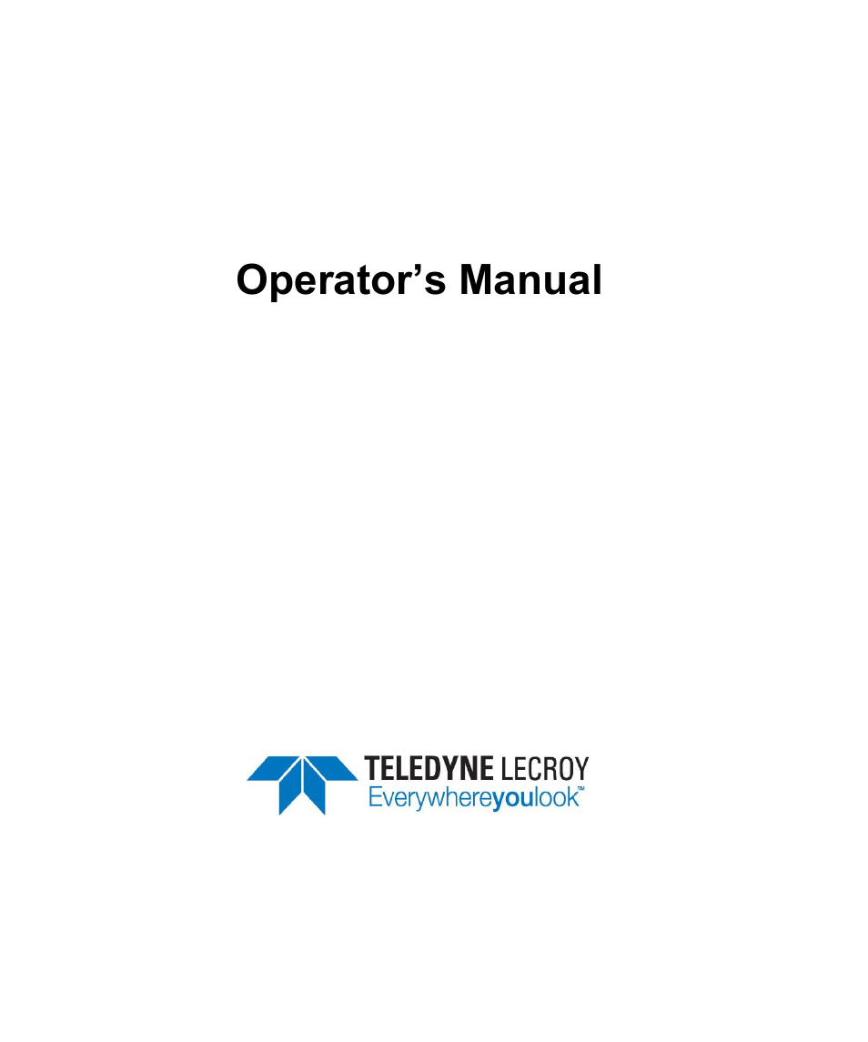 Operator’s manual, Hfp1500 high frequency probe | Teledyne LeCroy HFP1500 User Manual | Page 3 / 48