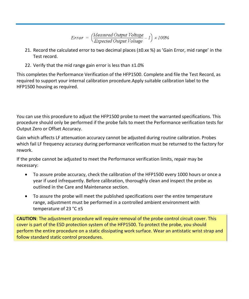 Adjustment procedure | Teledyne LeCroy HFP1500 User Manual | Page 36 / 48
