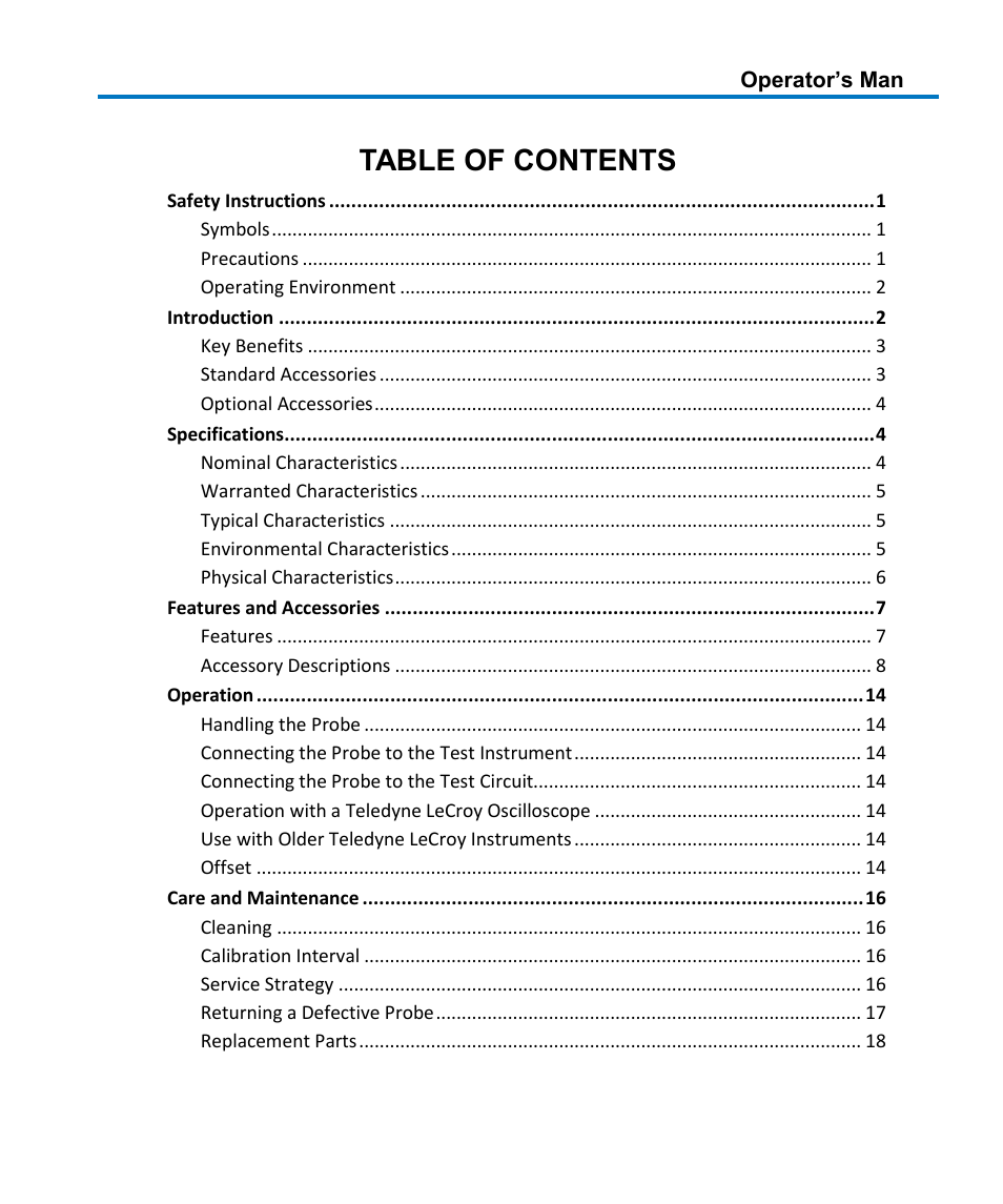 Teledyne LeCroy HFP1500 User Manual | Page 5 / 48