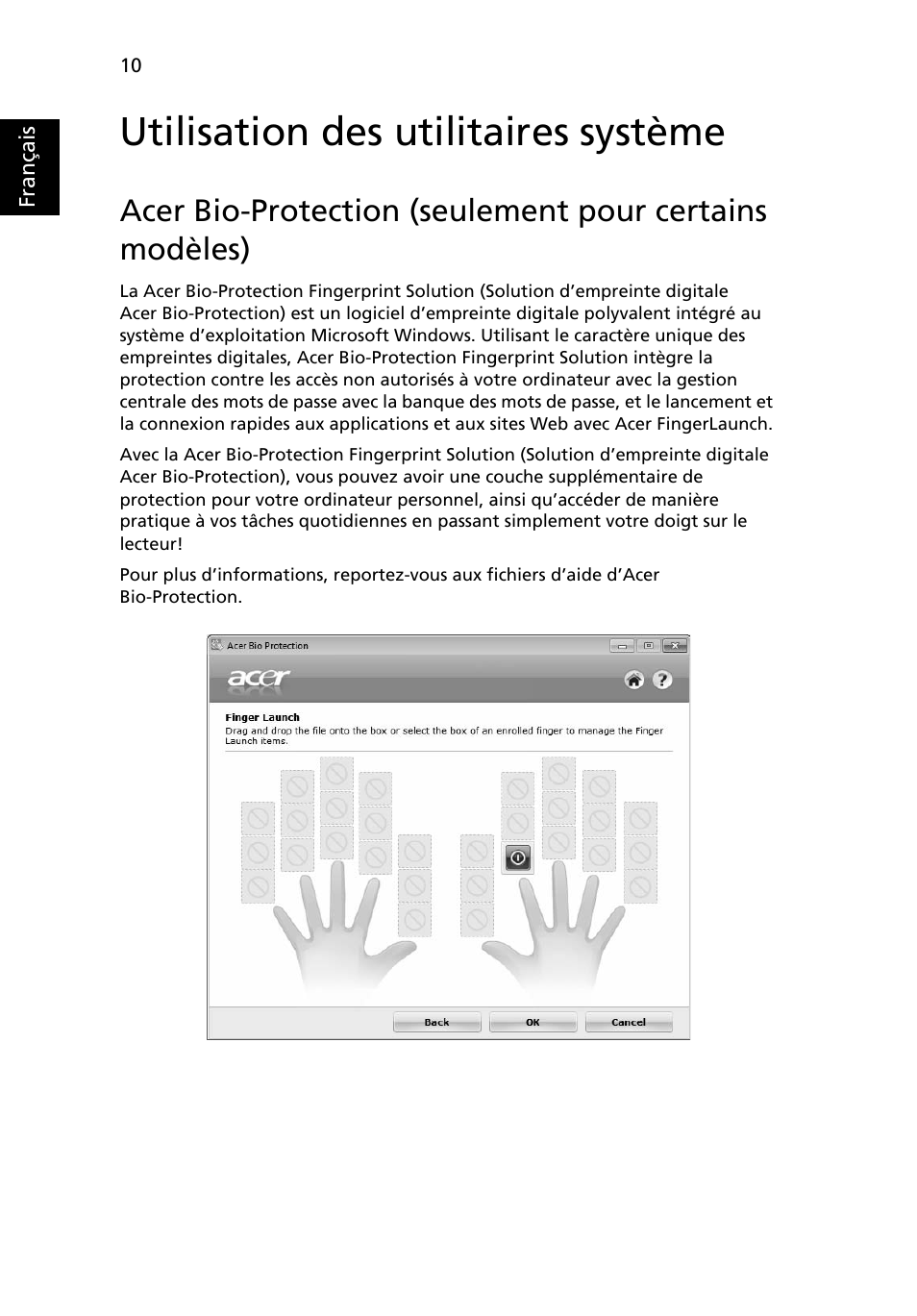 Utilisation des utilitaires système | Acer Aspire Series User Manual | Page 104 / 2206