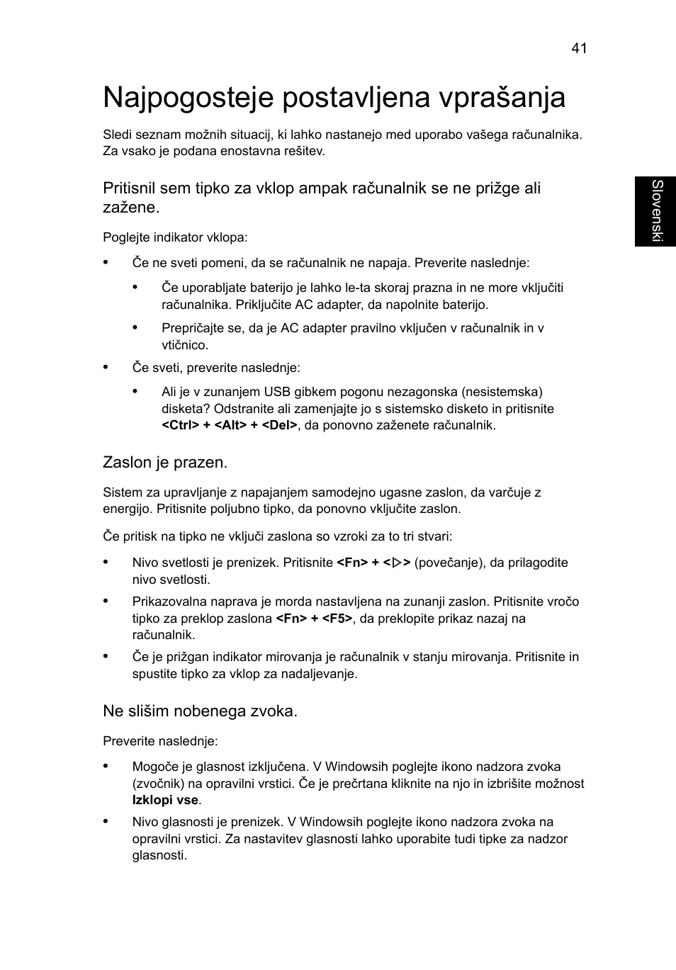 Najpogosteje postavljena vprašanja | Acer Aspire Series User Manual | Page 1207 / 2206