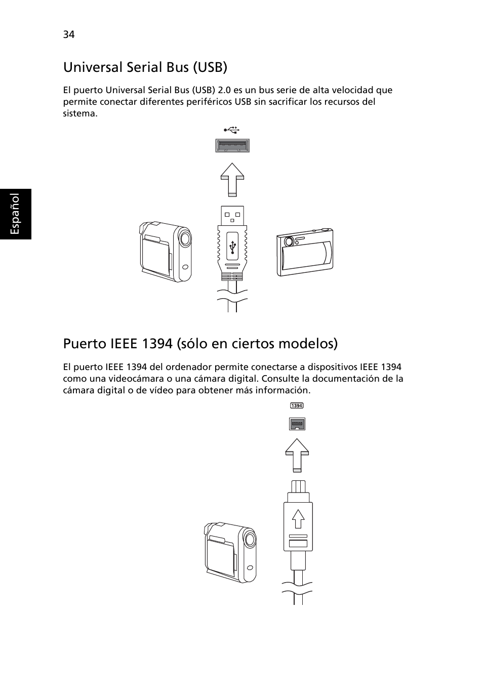 Universal serial bus (usb), Puerto ieee 1394 (sólo en ciertos modelos) | Acer Aspire Series User Manual | Page 348 / 2206