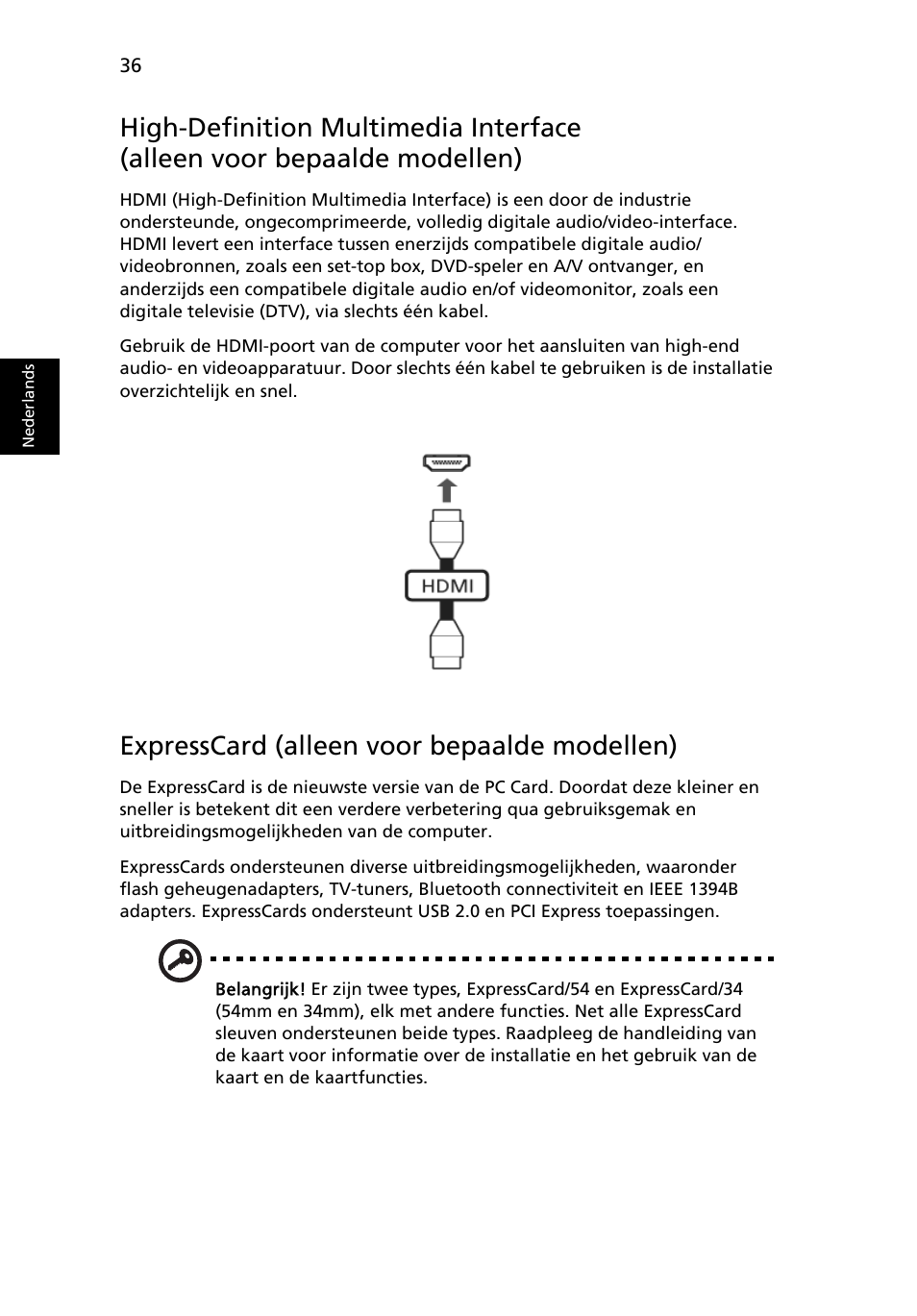 Expresscard (alleen voor bepaalde modellen) | Acer Aspire Series User Manual | Page 494 / 2206