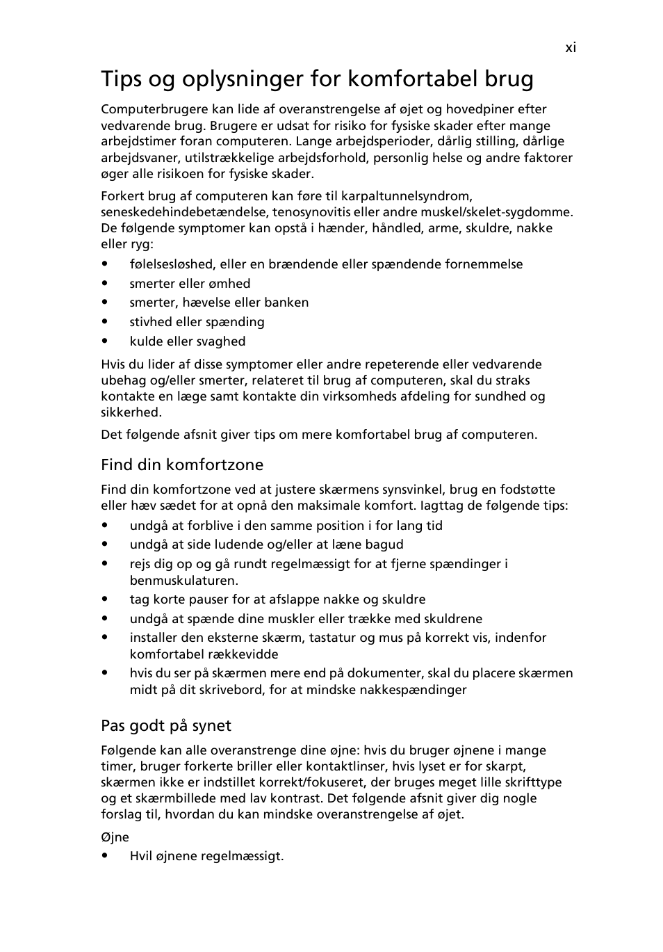 Tips og oplysninger for komfortabel brug | Acer Aspire Series User Manual | Page 589 / 2206
