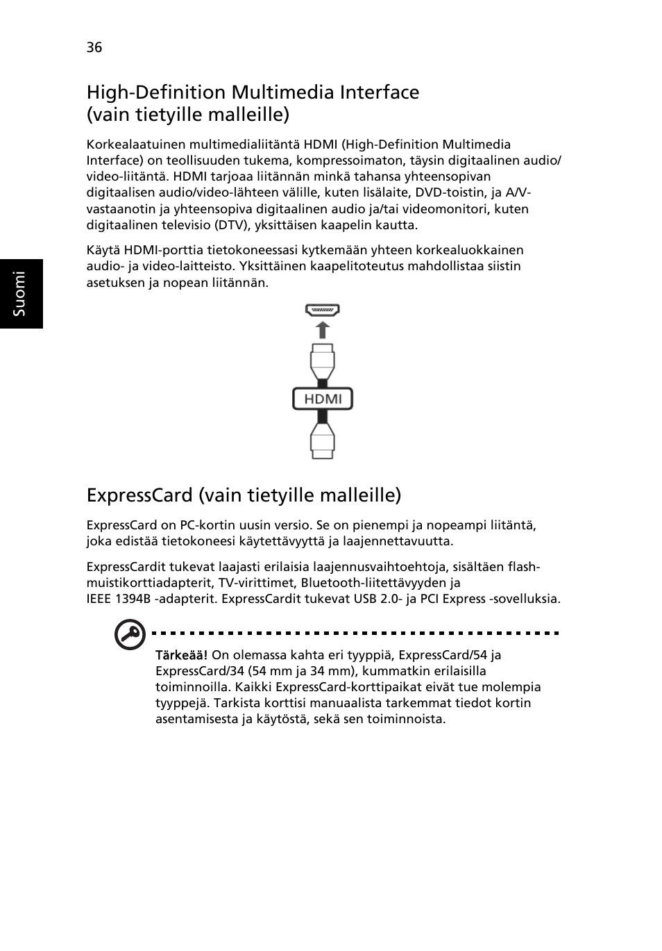 Expresscard (vain tietyille malleille) | Acer Aspire Series User Manual | Page 774 / 2206