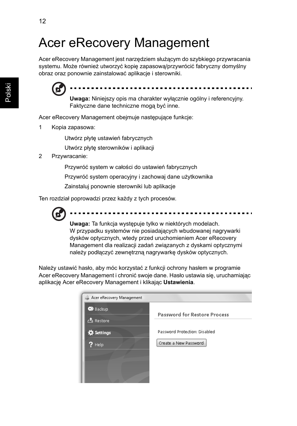 Acer erecovery management | Acer Aspire Series User Manual | Page 894 / 2206