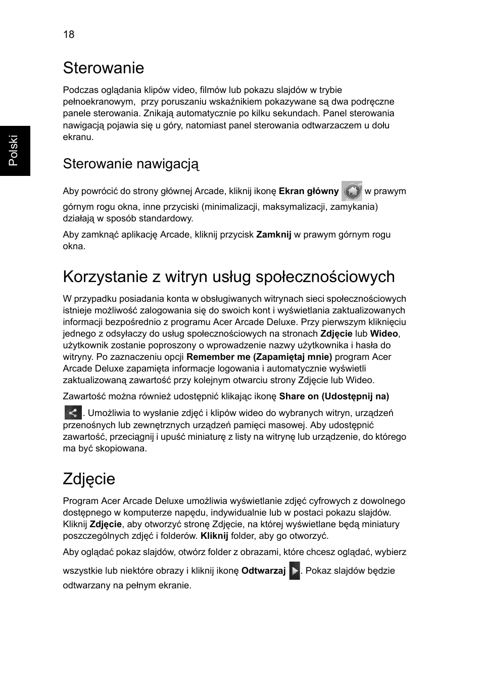 Sterowanie, Korzystanie z witryn usług społecznościowych, Zdjęcie | Sterowanie nawigacją | Acer Aspire Series User Manual | Page 900 / 2206