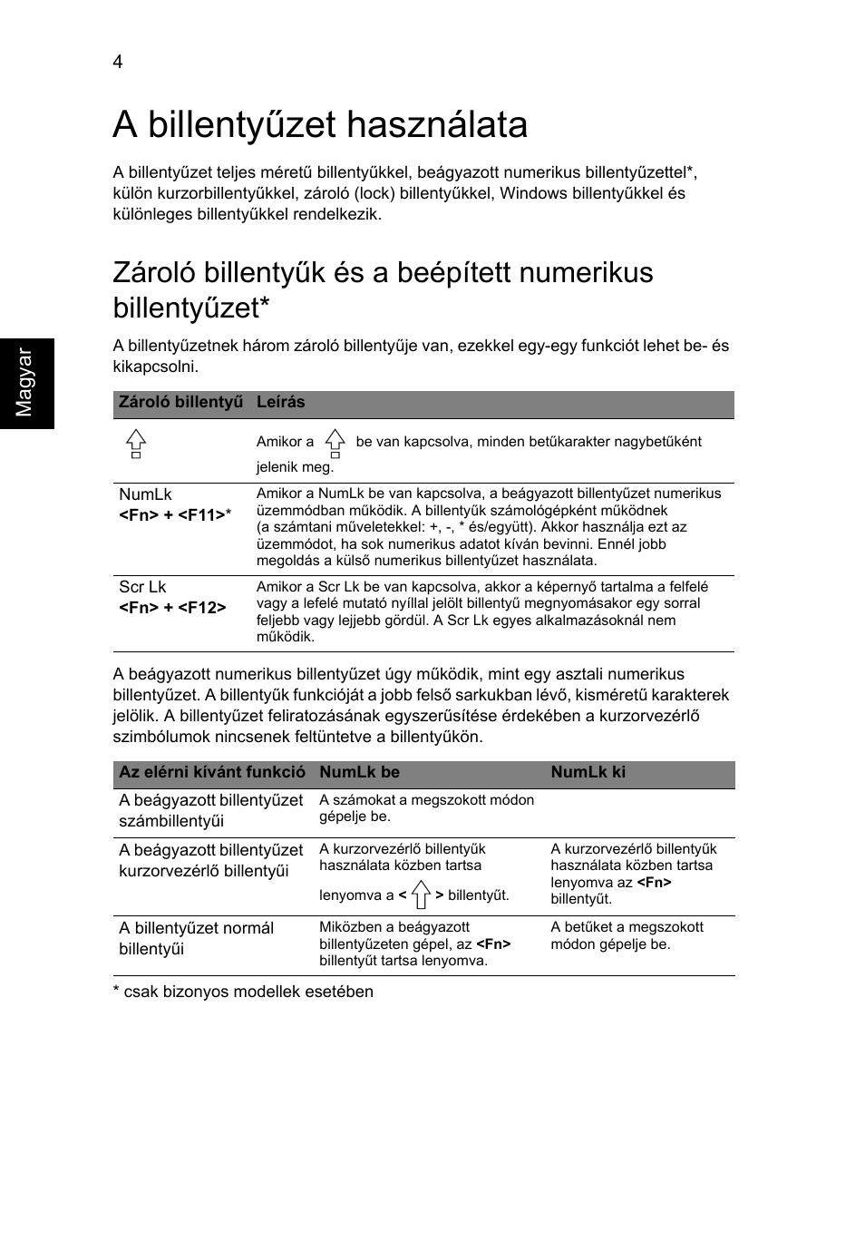 A billentyűzet használata | Acer Aspire Series User Manual | Page 958 / 2206
