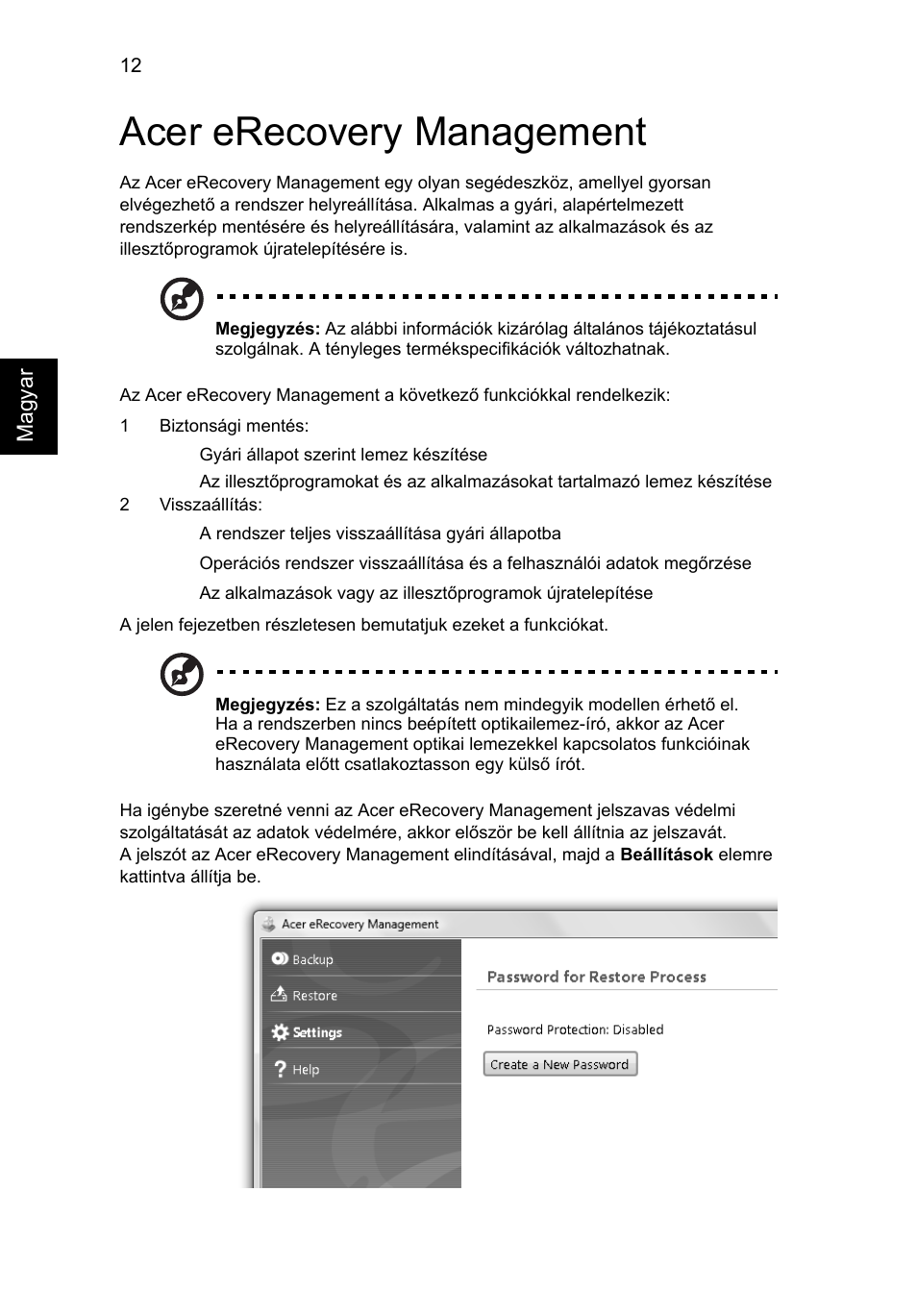 Acer erecovery management | Acer Aspire Series User Manual | Page 966 / 2206
