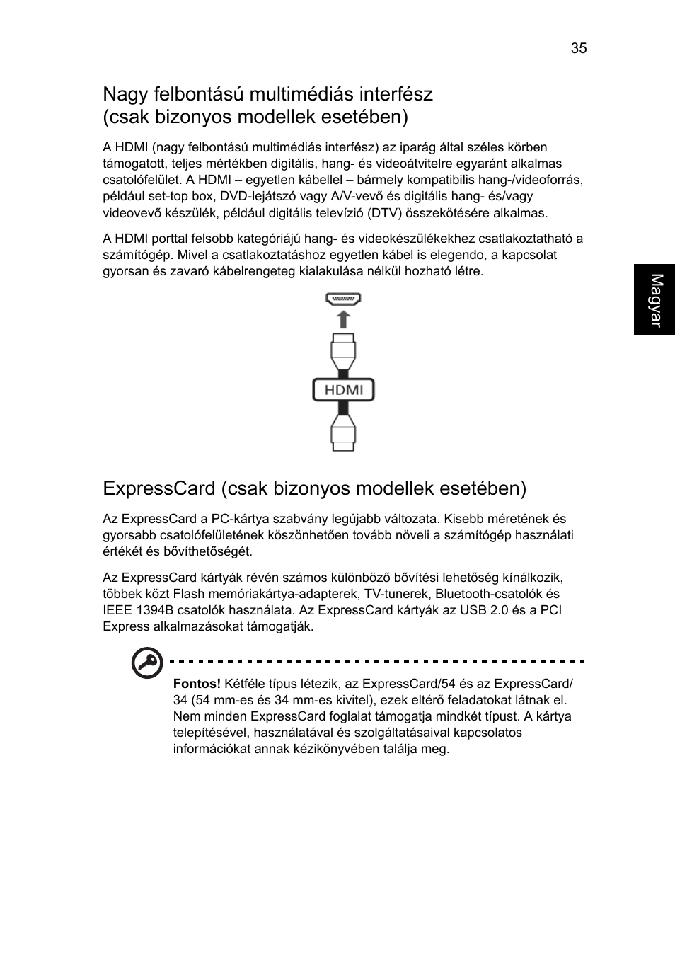 Expresscard (csak bizonyos modellek esetében) | Acer Aspire Series User Manual | Page 989 / 2206