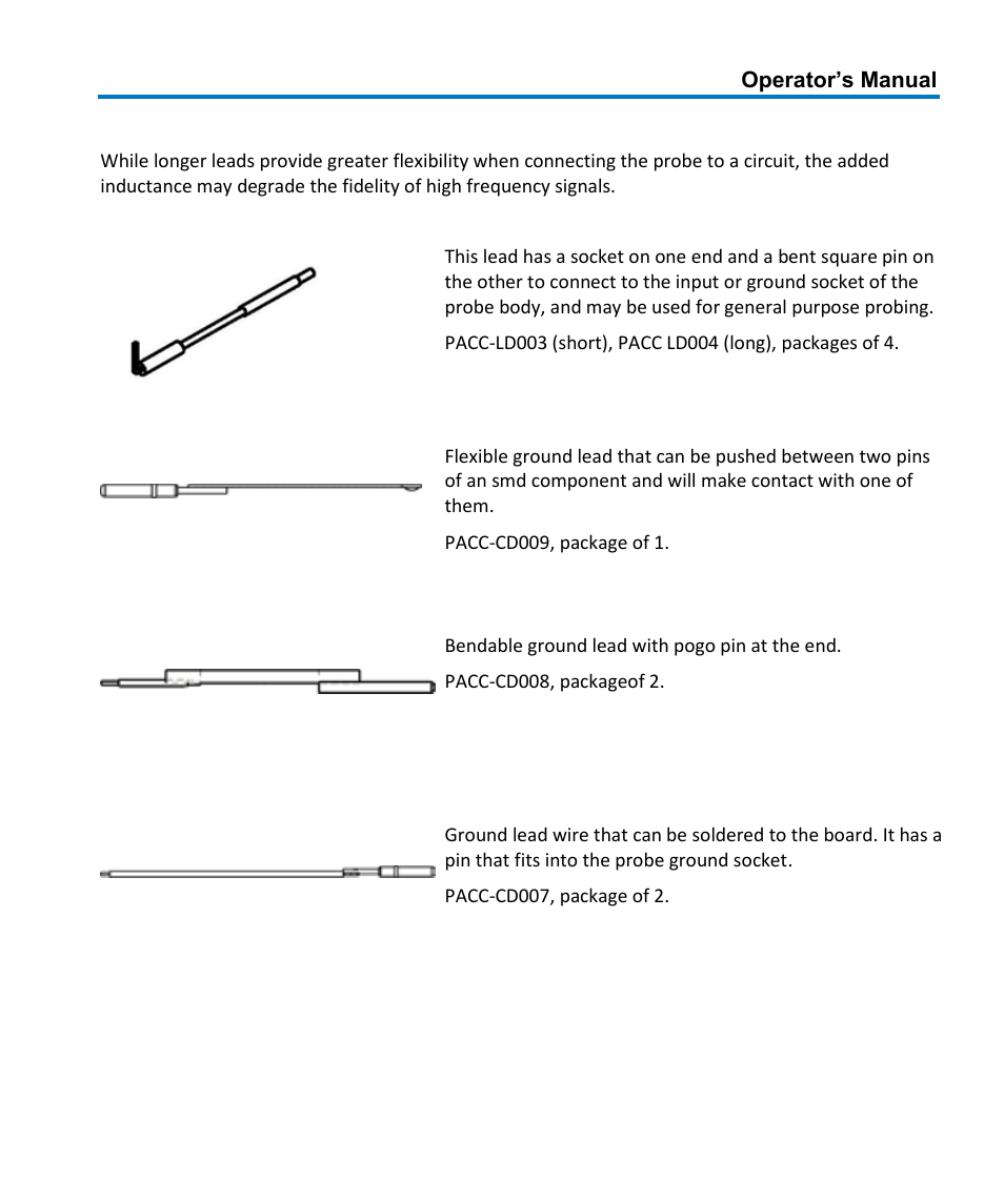 Leads | Teledyne LeCroy HFP2500 User Manual | Page 17 / 48