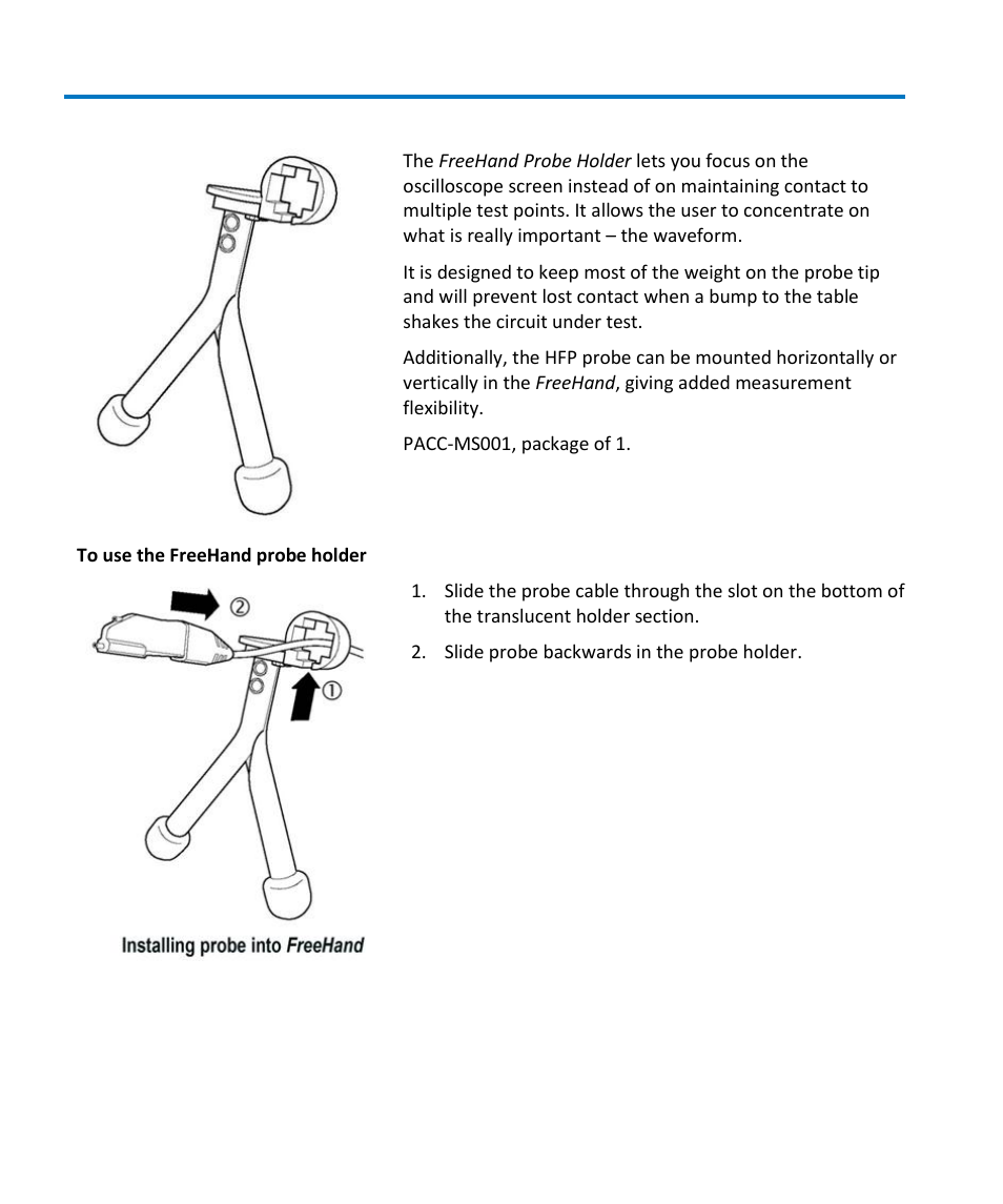 Probe holder | Teledyne LeCroy HFP2500 User Manual | Page 18 / 48