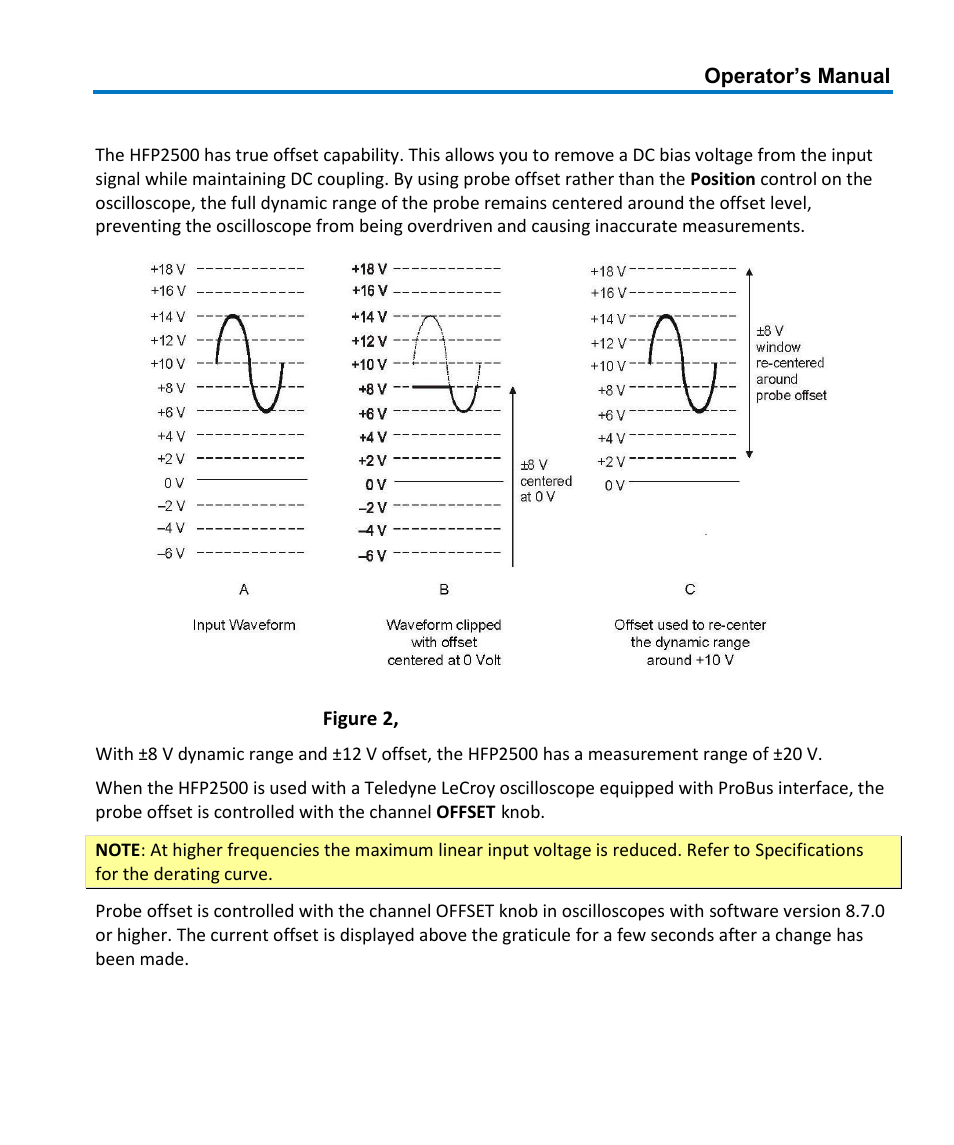 Offset | Teledyne LeCroy HFP2500 User Manual | Page 21 / 48
