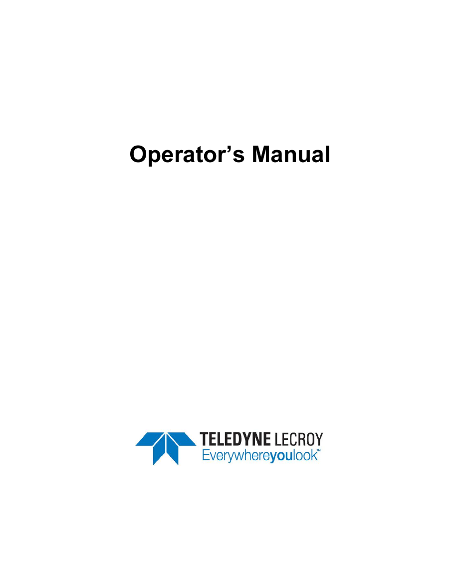 Operator’s manual, Hfp2500 high frequency probe | Teledyne LeCroy HFP2500 User Manual | Page 3 / 48