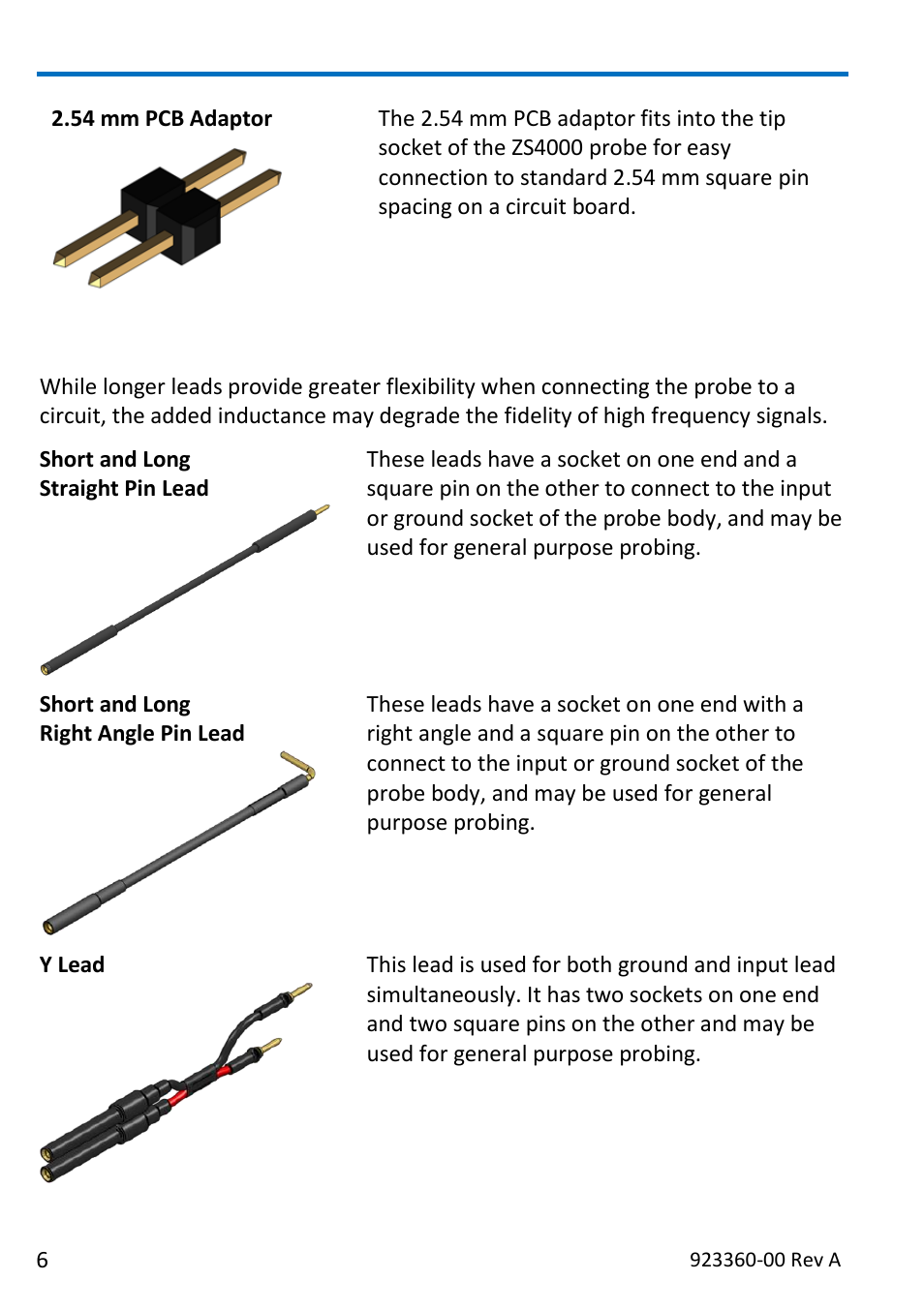Leads | Teledyne LeCroy ZS4000 User Manual | Page 12 / 32