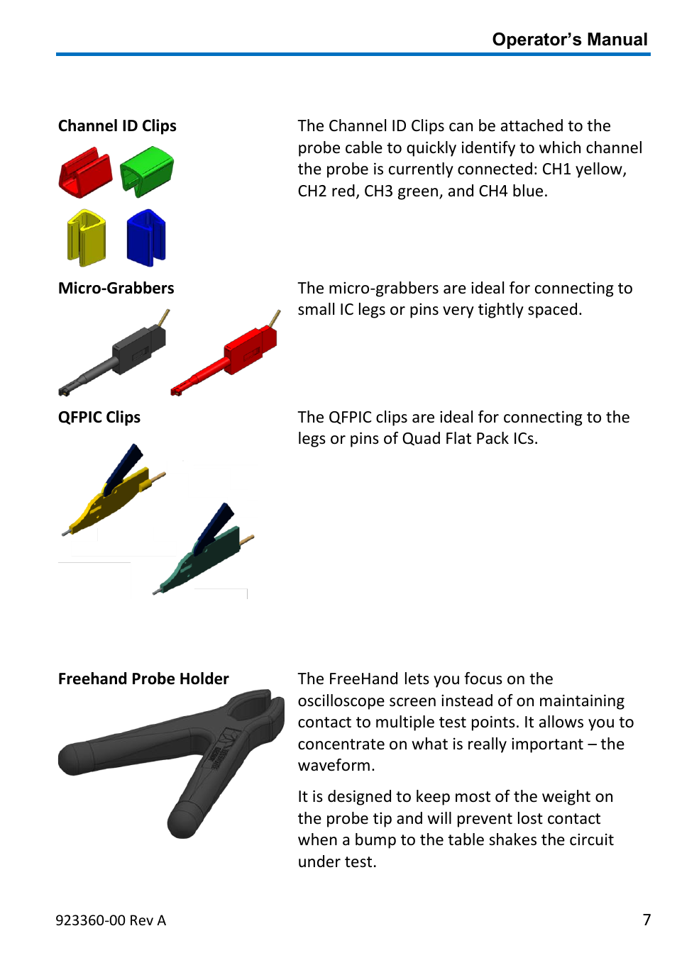 Clips and grabbers, Probe holder | Teledyne LeCroy ZS4000 User Manual | Page 13 / 32