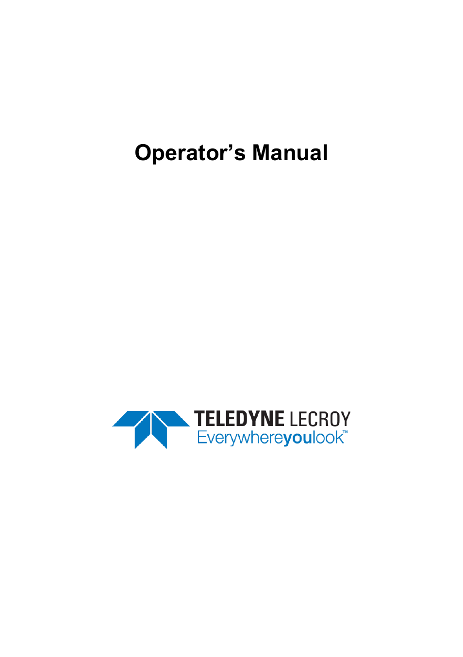 Zs4000, Operator’s manual, High-impedance active probe | Teledyne LeCroy ZS4000 User Manual | Page 3 / 32