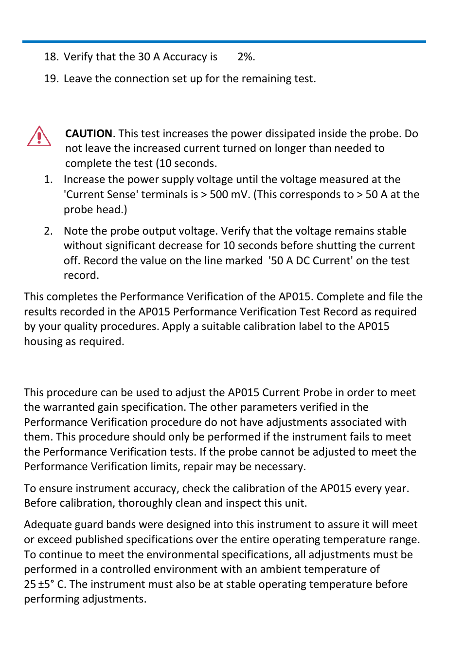 Adjustment procedure | Teledyne LeCroy AP015 User Manual | Page 14 / 24