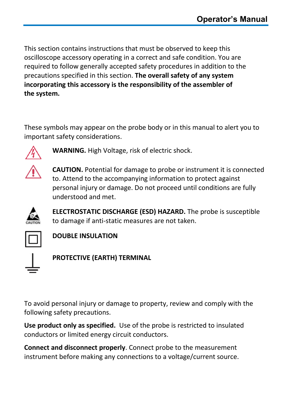 Safety instructions, Symbols, Precautions | Teledyne LeCroy AP015 User Manual | Page 5 / 24