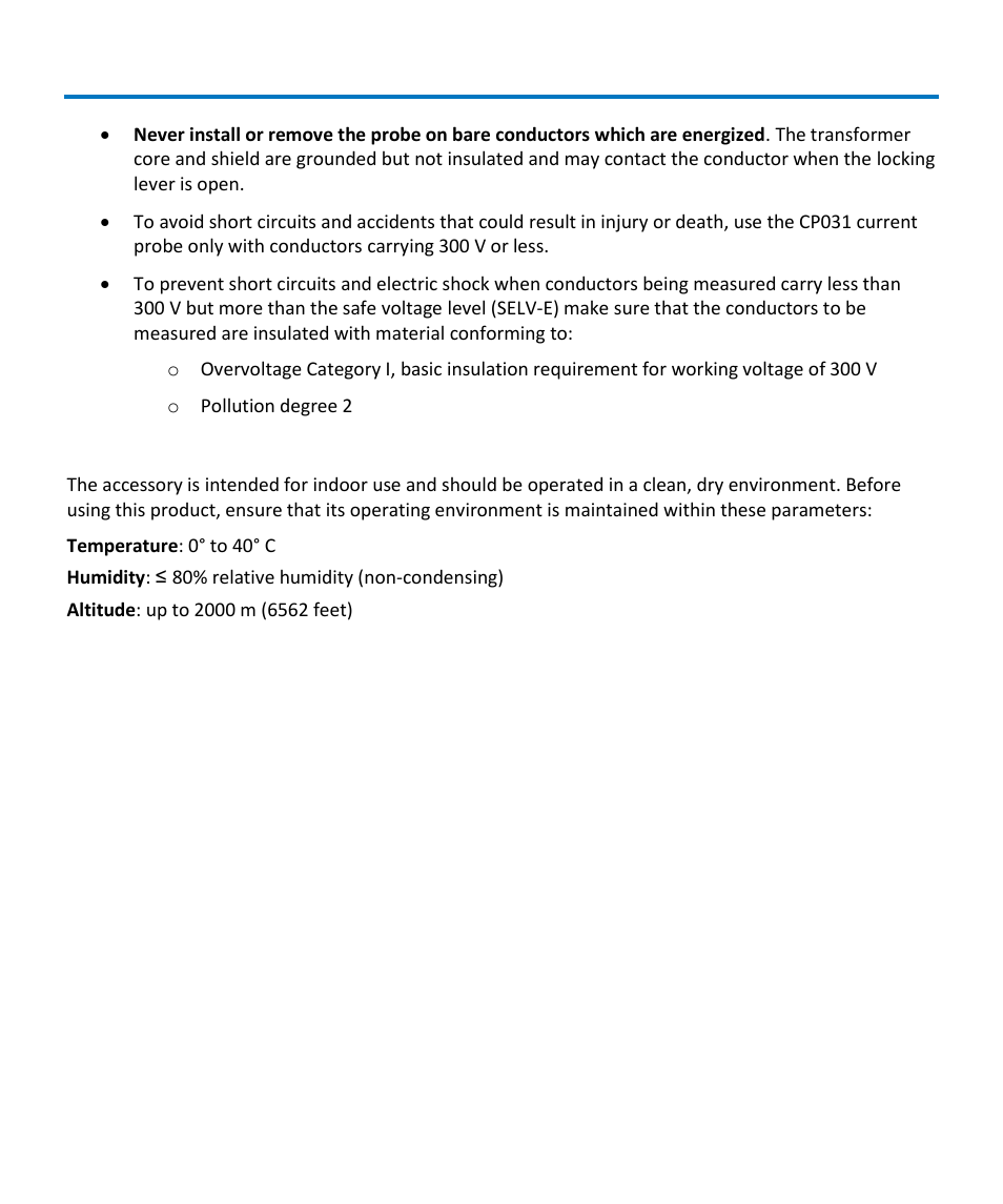 Operating environment | Teledyne LeCroy CP031 User Manual | Page 8 / 28