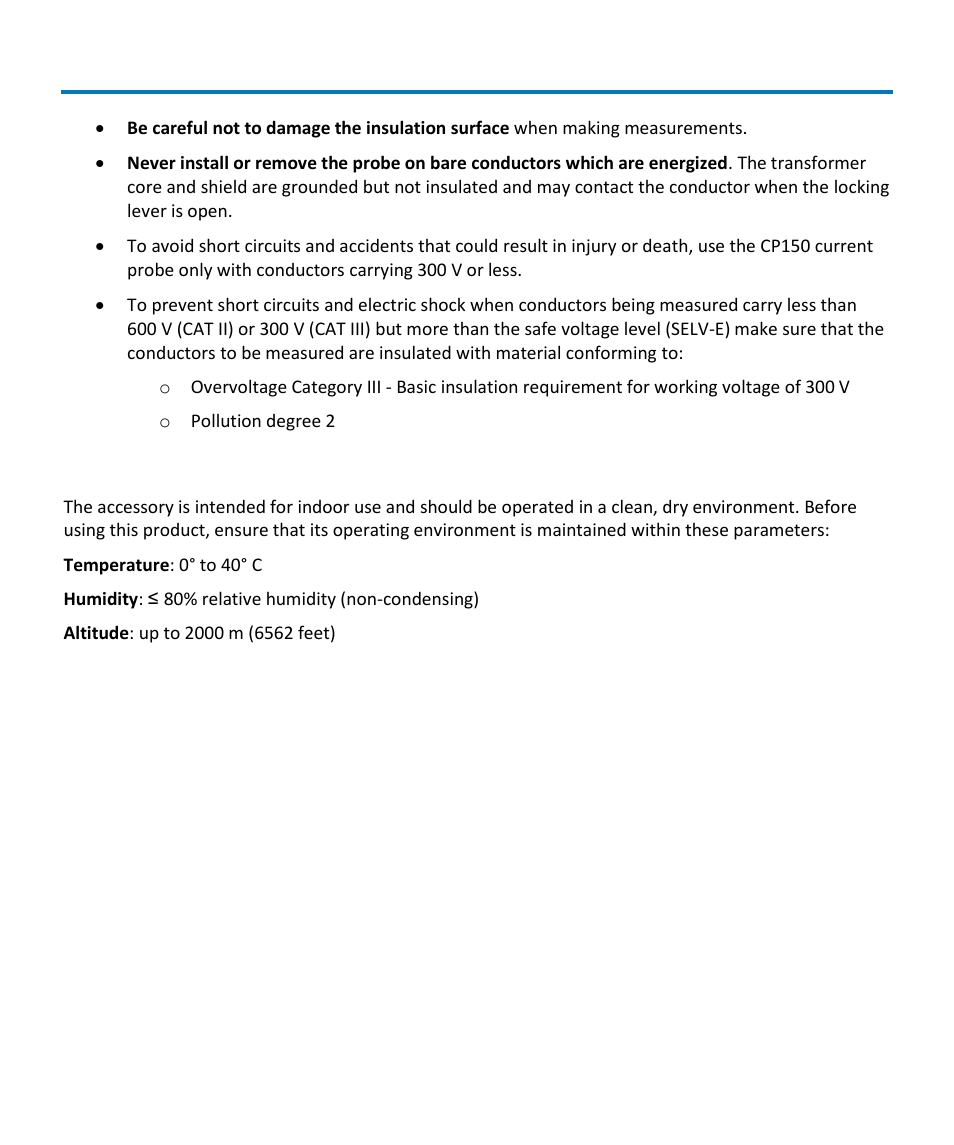 Operating environment | Teledyne LeCroy CP150 User Manual | Page 8 / 28