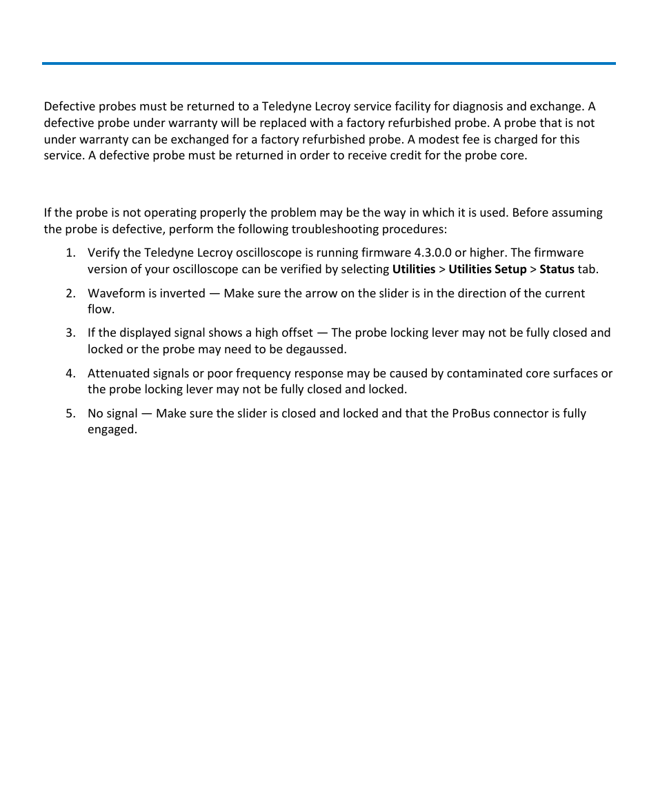 Service strategy, Troubleshooting | Teledyne LeCroy CP500 User Manual | Page 14 / 32