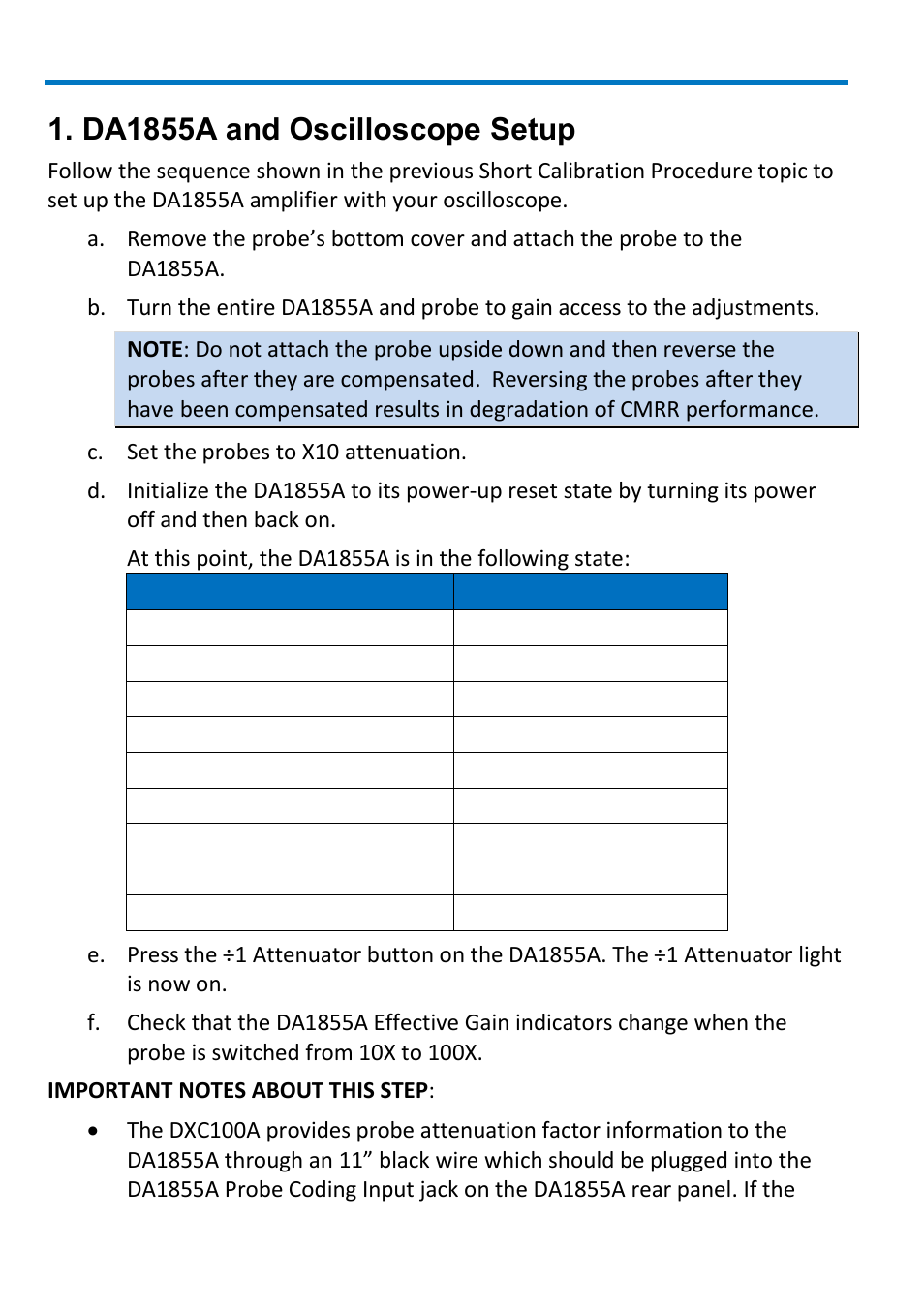 Da1855a and oscilloscope setup, Dxc100a differential probe pair | Teledyne LeCroy DXC100A User Manual | Page 10 / 24