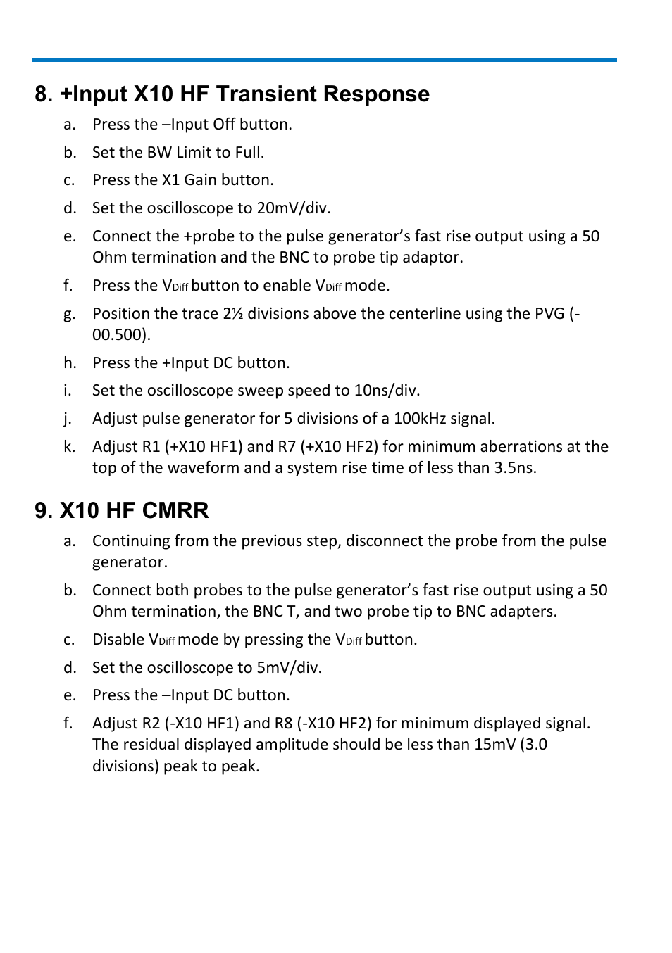 +input x10 hf transient response, X10 hf cmrr | Teledyne LeCroy DXC100A User Manual | Page 14 / 24